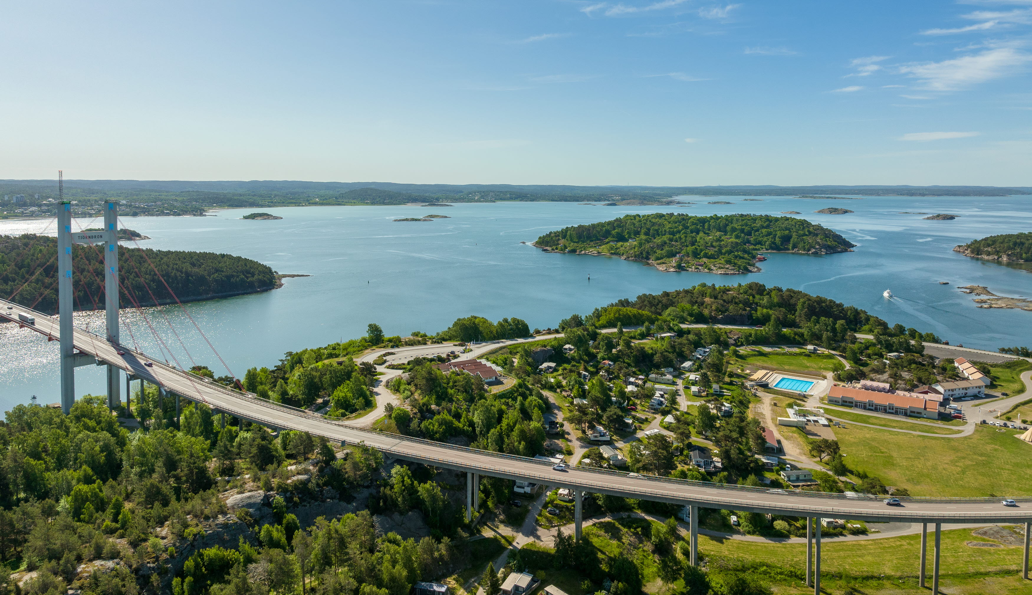 Drone view over Tjörnbro Arena