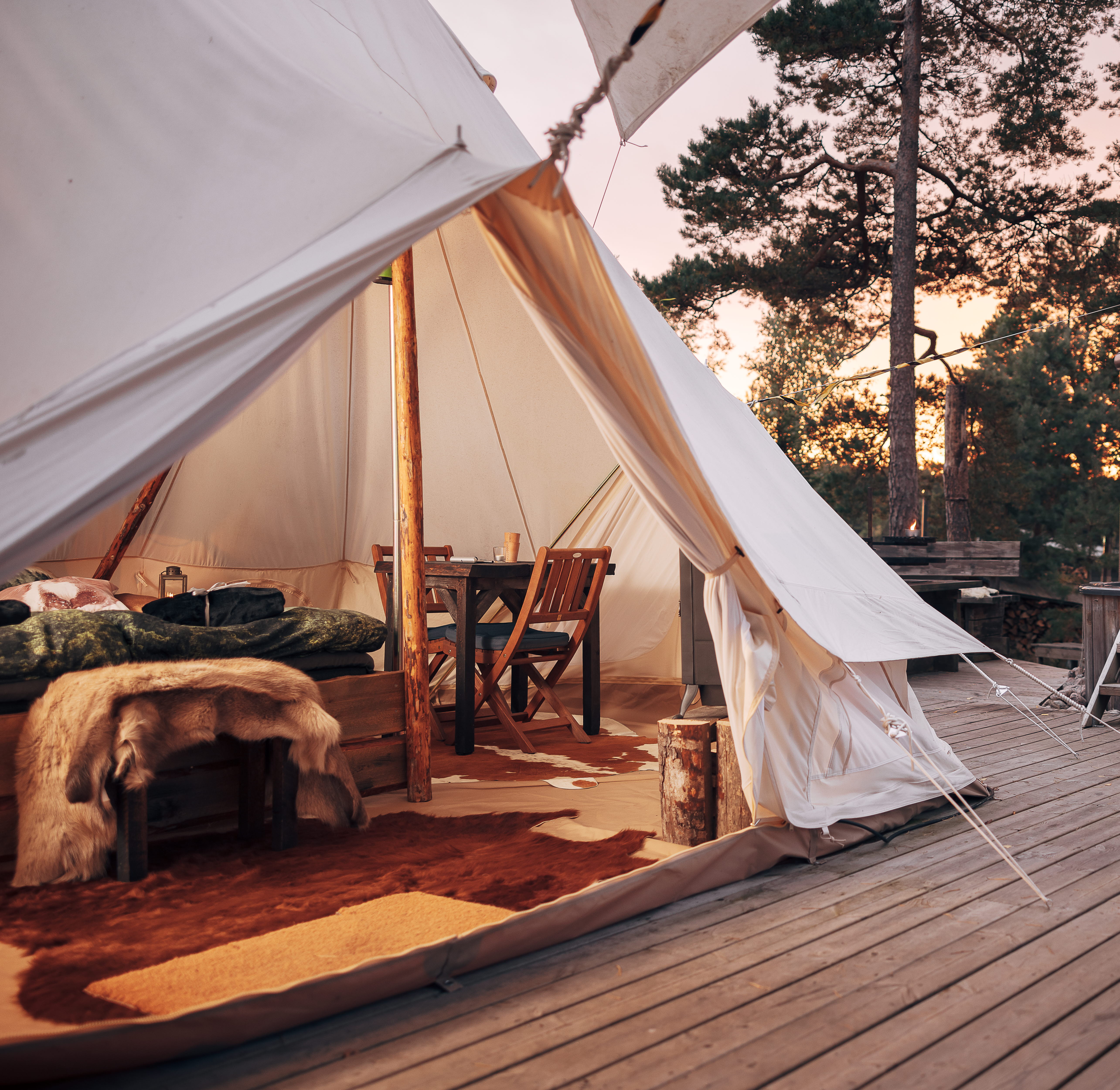 Glamping hos Vristulvens Äventyrscenter