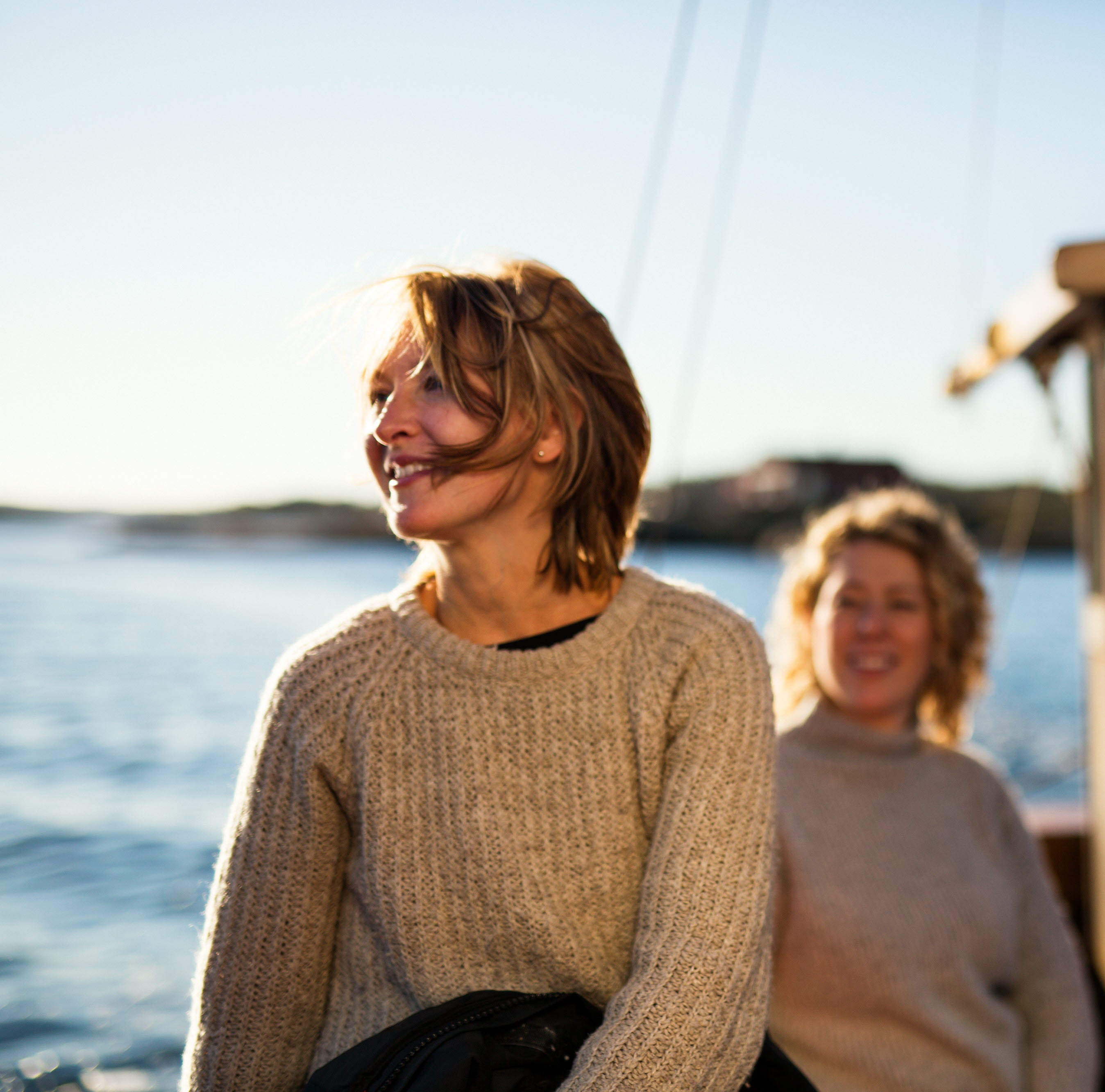 Two women on a boat