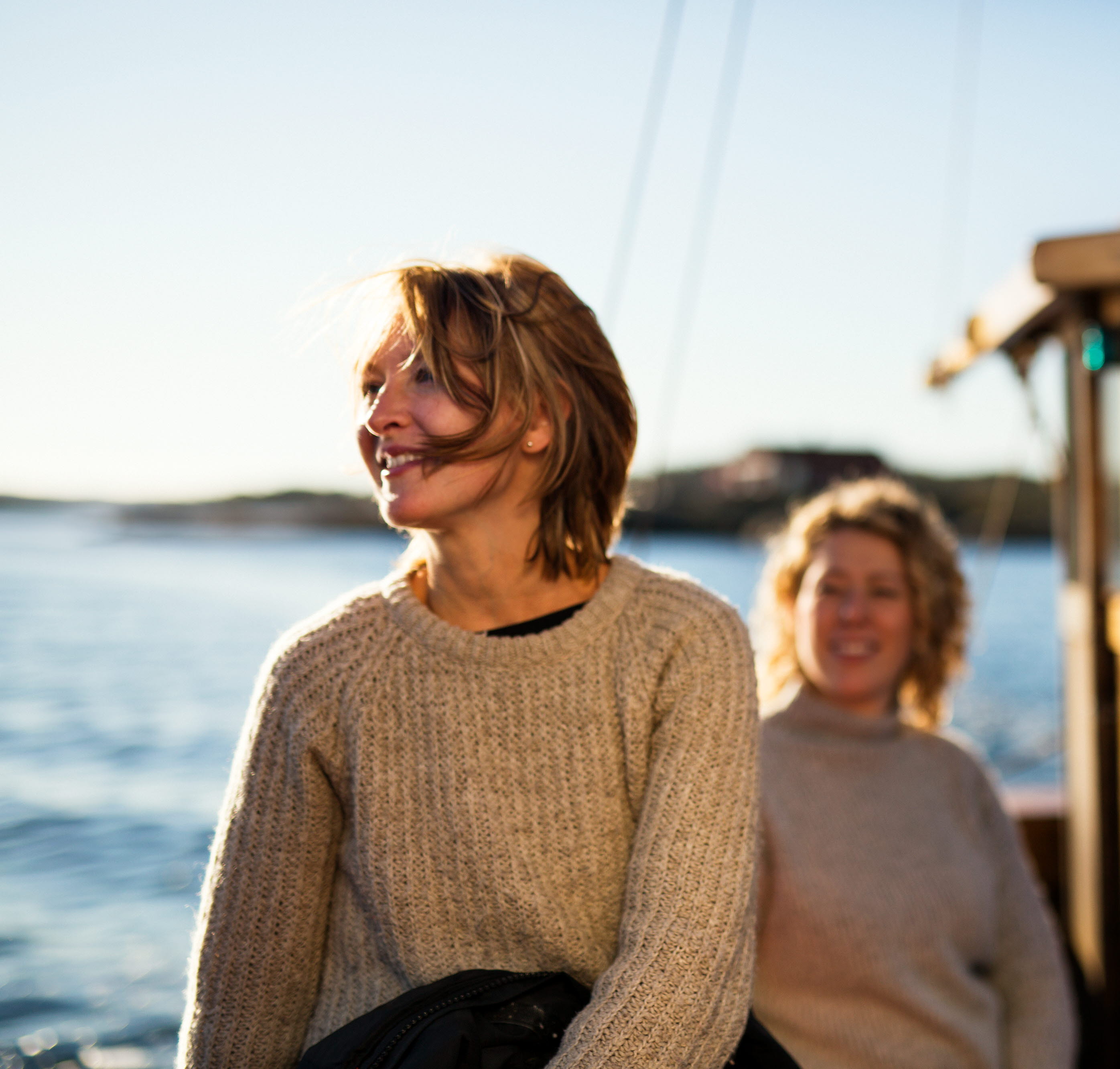 Two women on a boat