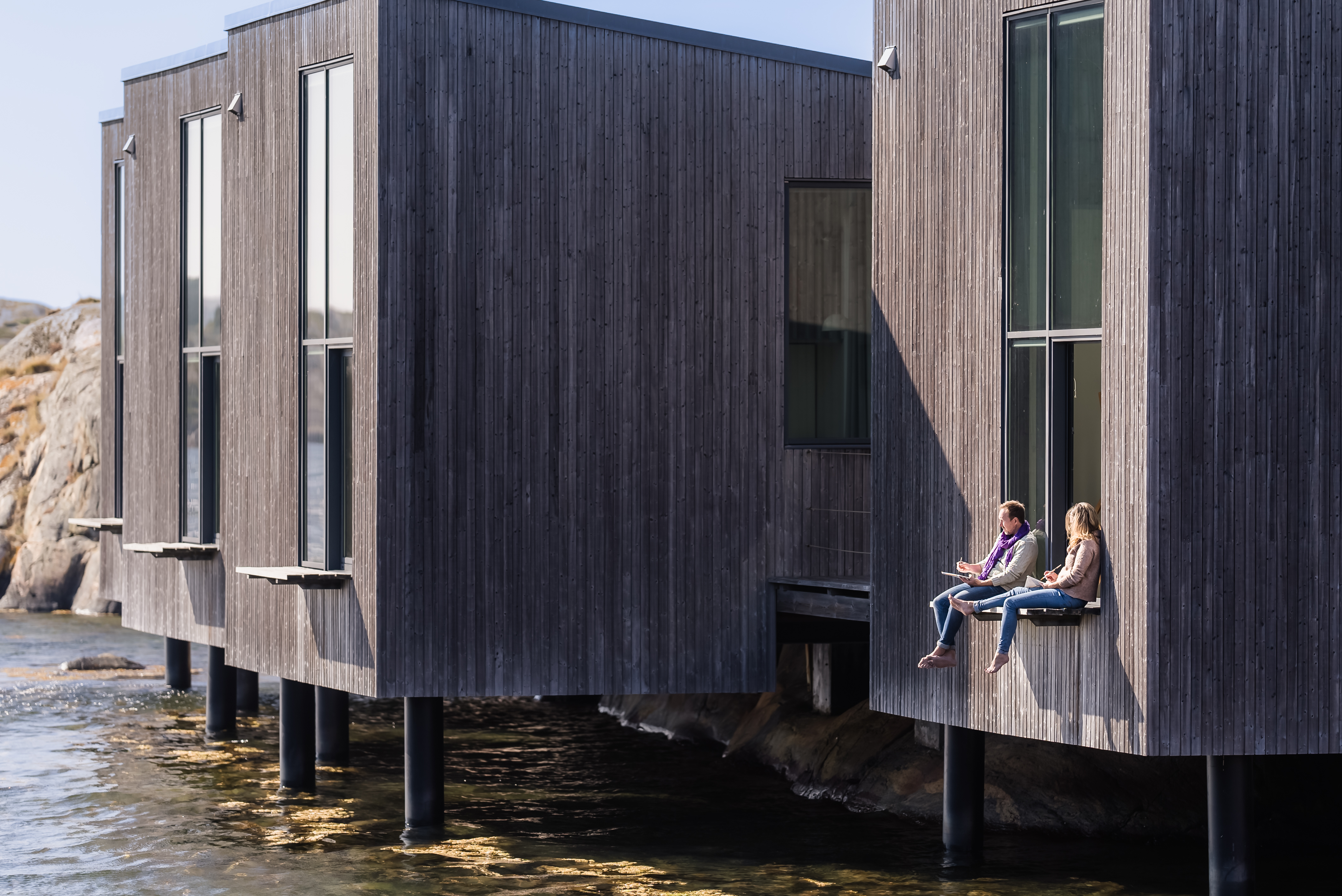 Målar utanför Nordiska Akvarellmuseet