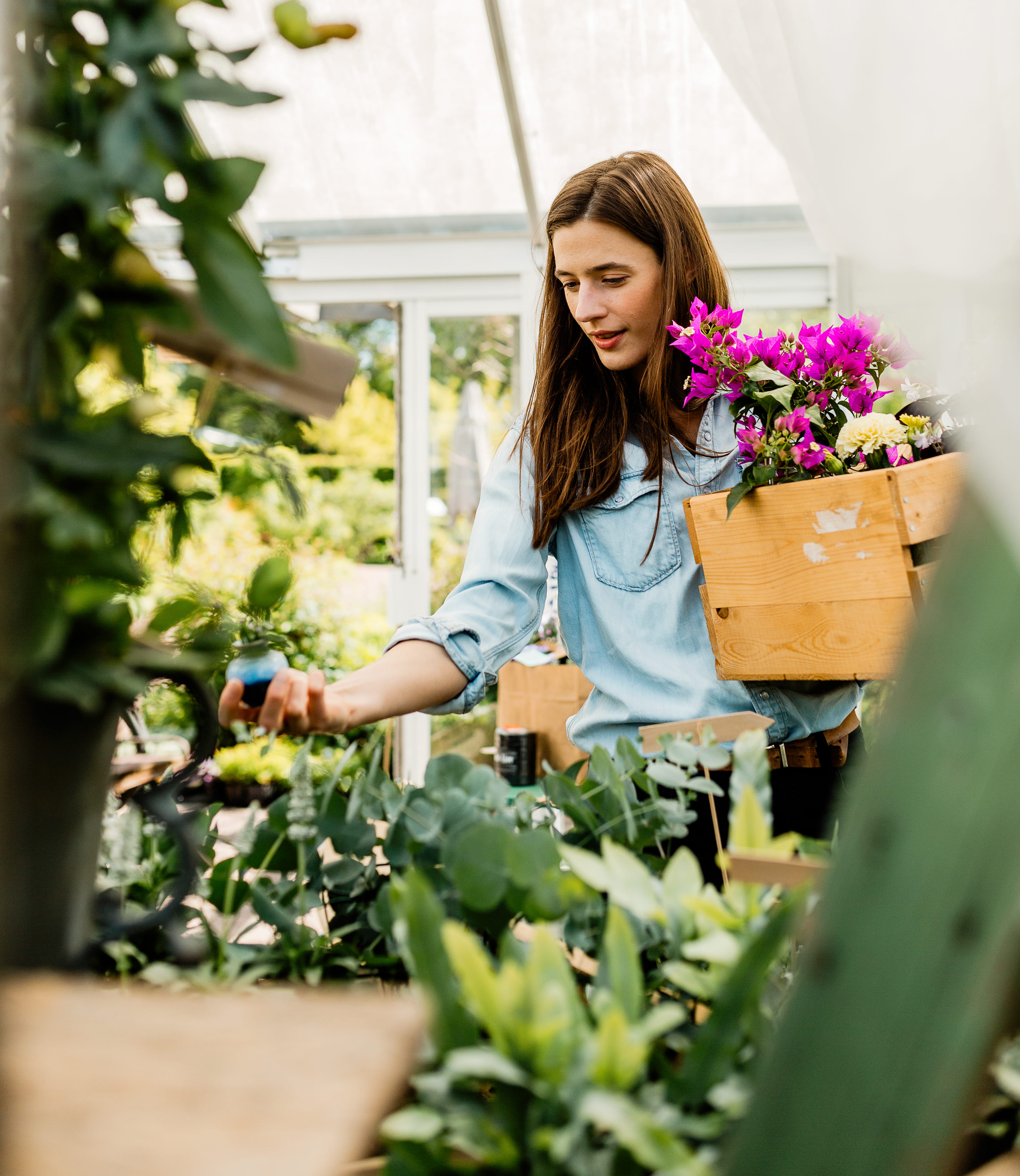 Woman in a flower shop