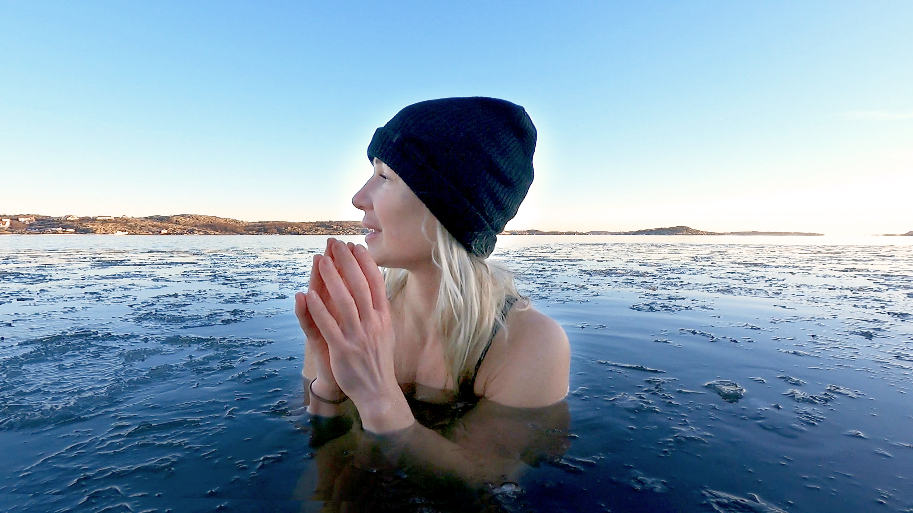 Vinterbad på Öckeröarna