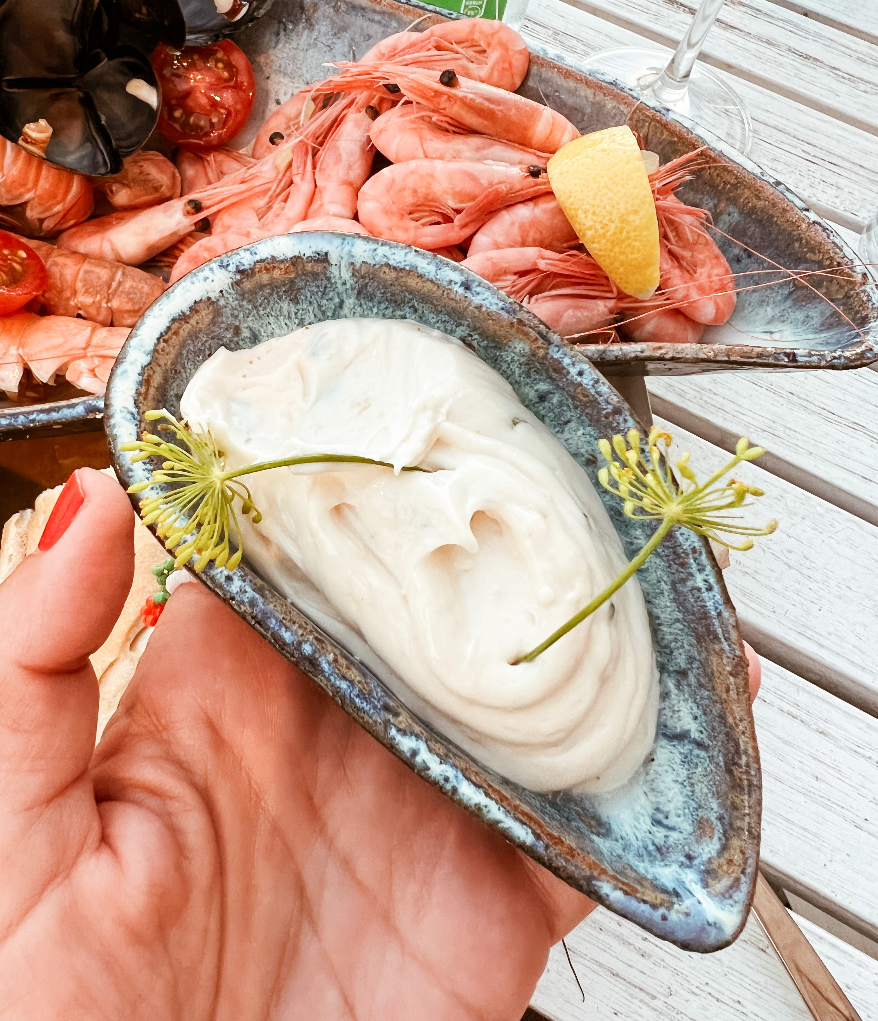 Aioli in ceramic shell