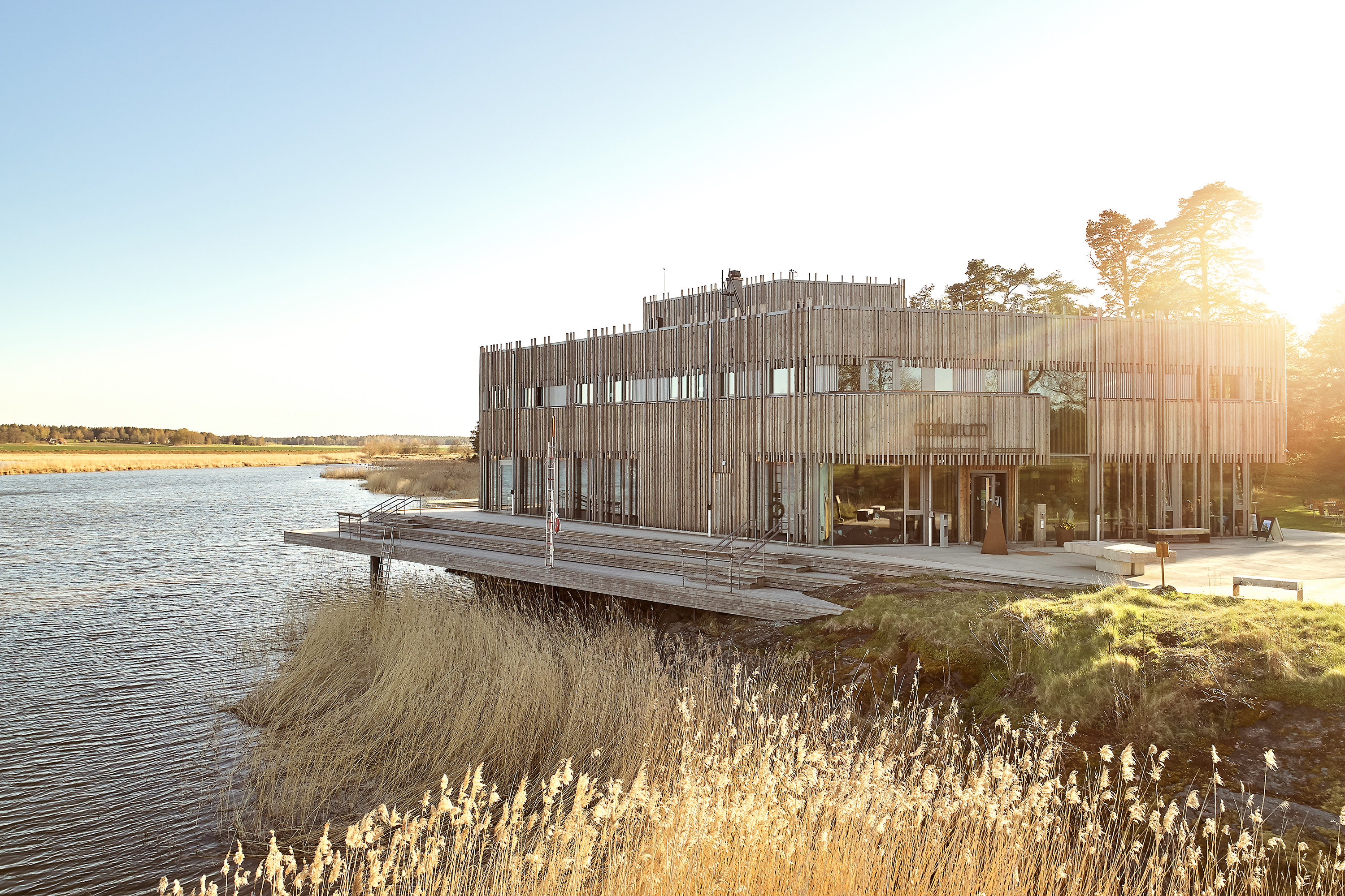 Woodenhouse by a lake