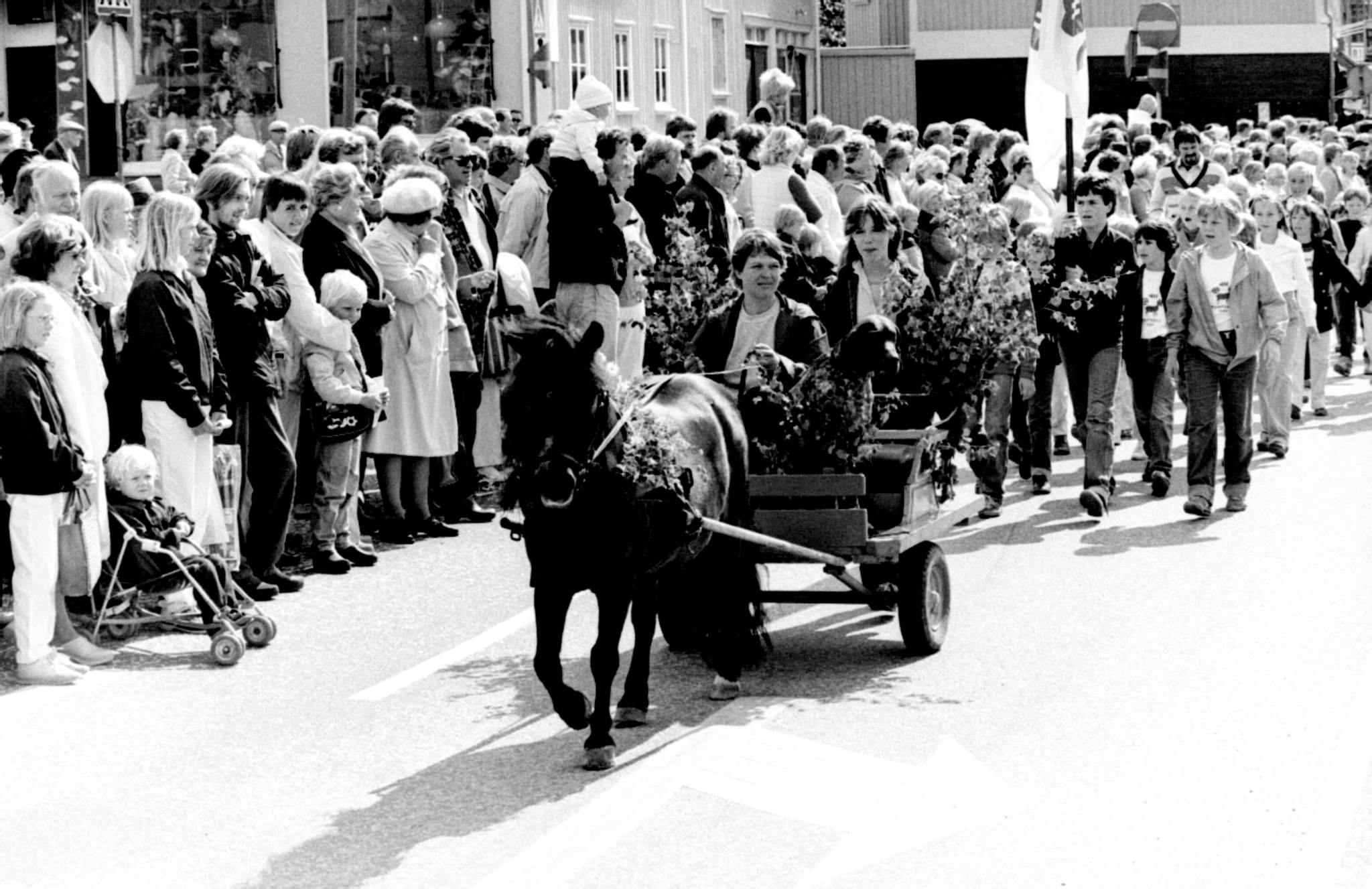 Potatisfestivalen svartvit bild.