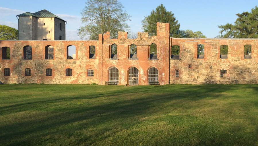 Gräfsnäs castle ruin at summer