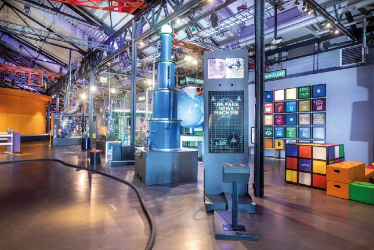 Stationer inne i Innovatum Science Center