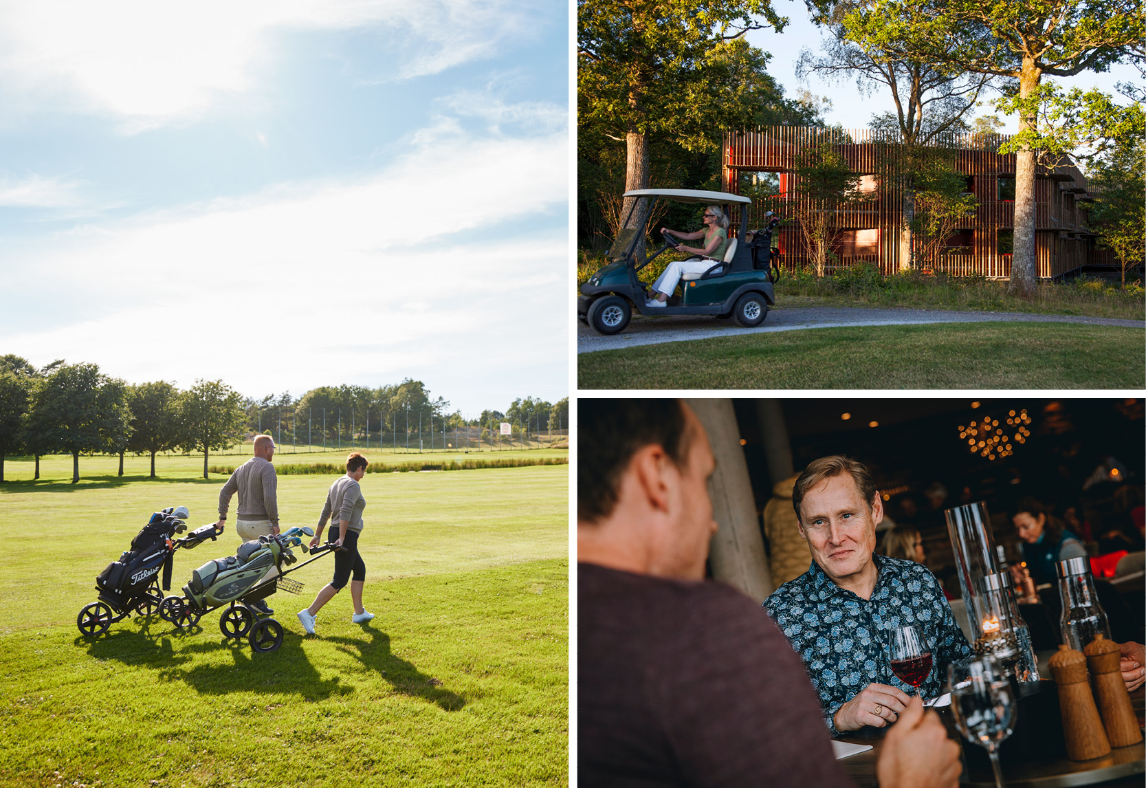 Bildkollage för golfpaket