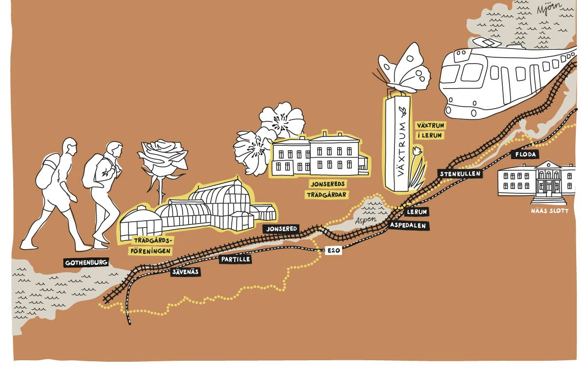 Walk and rail illustration