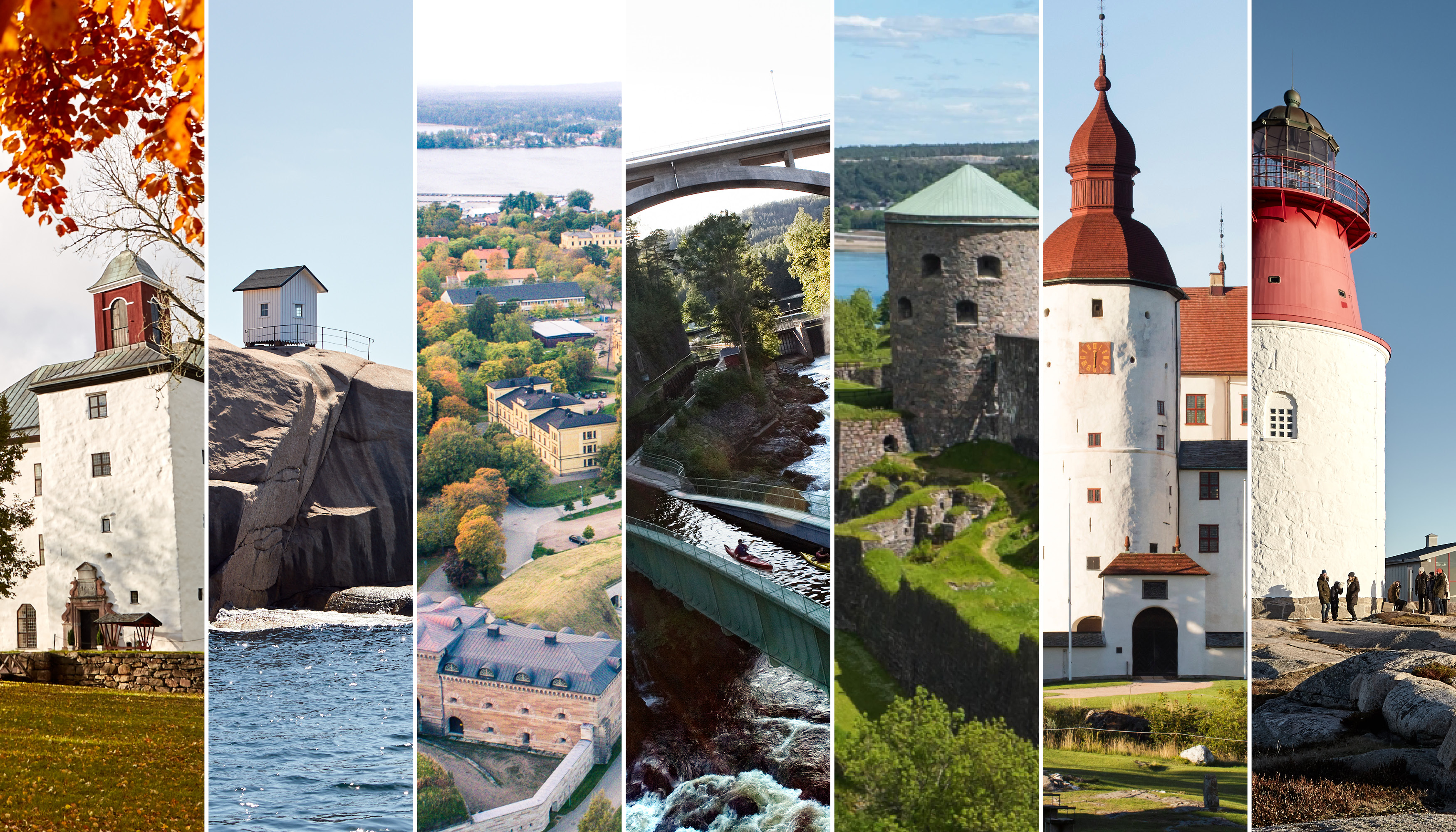 Bildmontage över Västsveriges sju underverk.