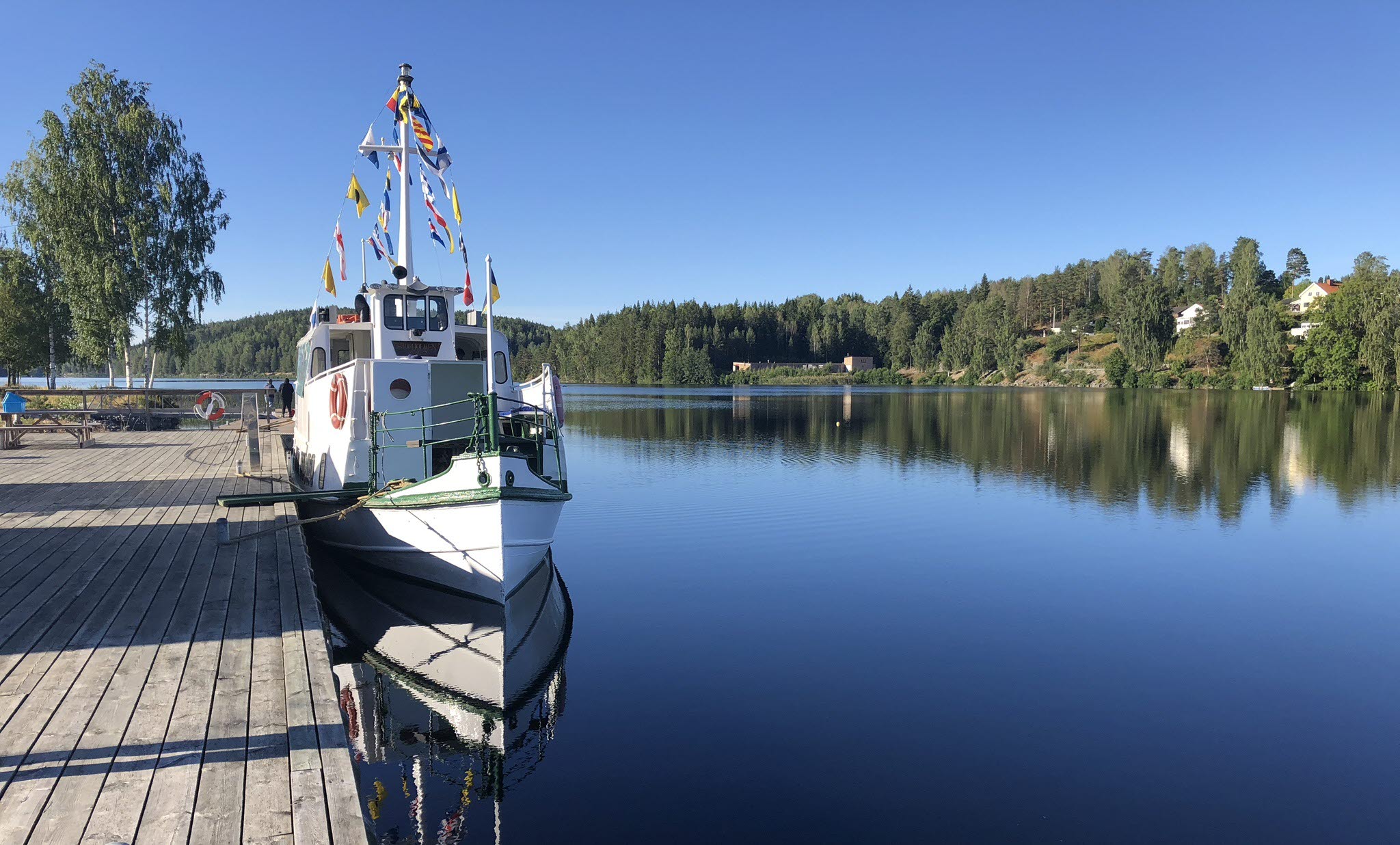 Canalboat Storholmen in Bengtsfors at the Dalslands Kanal