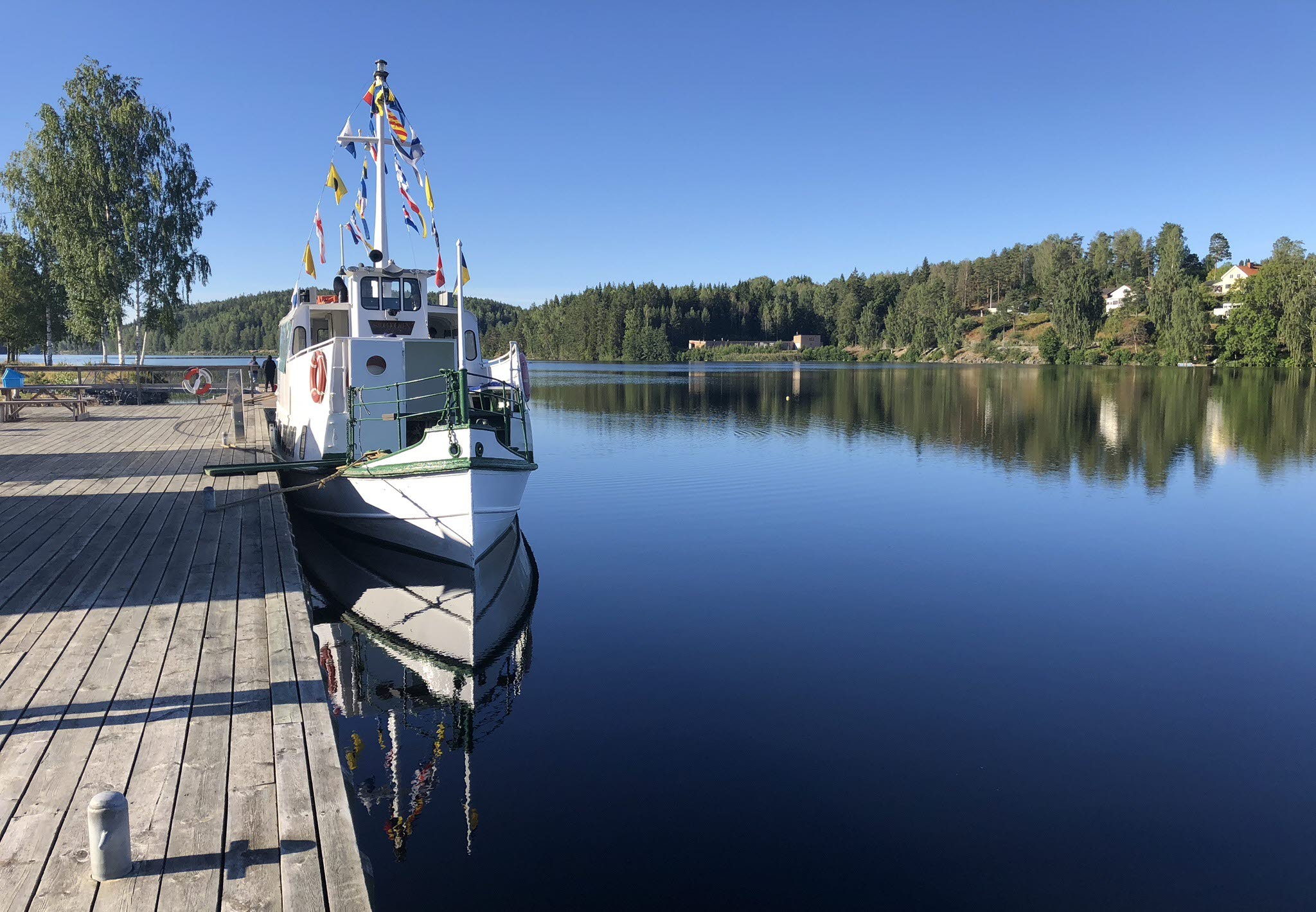 Canalboat Storholmen in Bengtsfors at the Dalslands Kanal