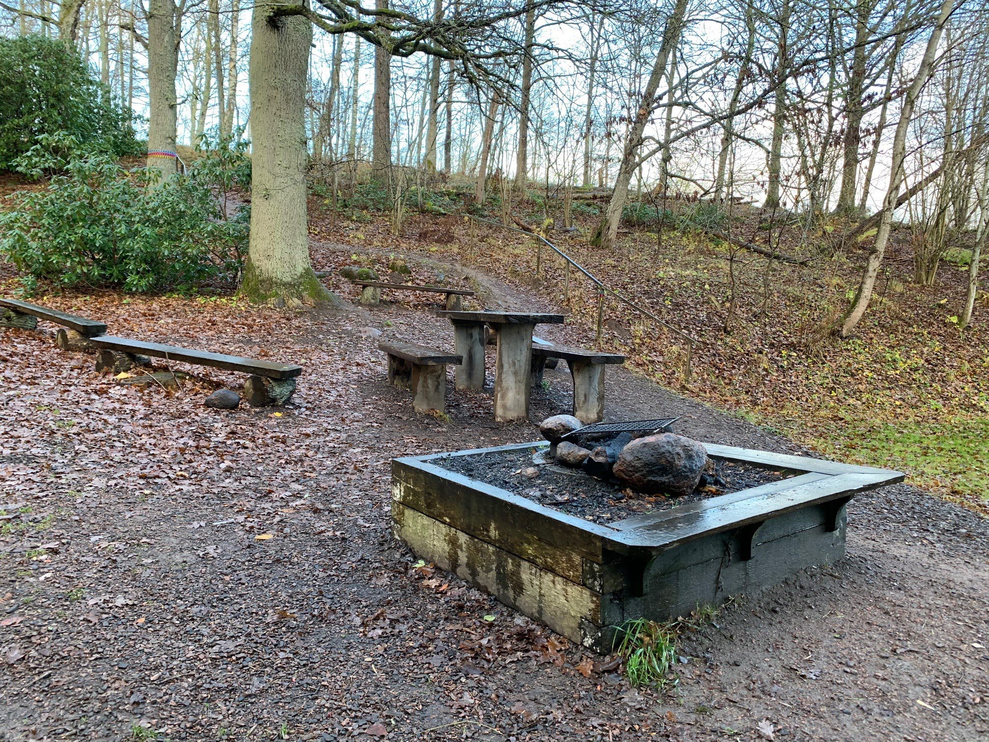 Barbecue area with with benches and tables