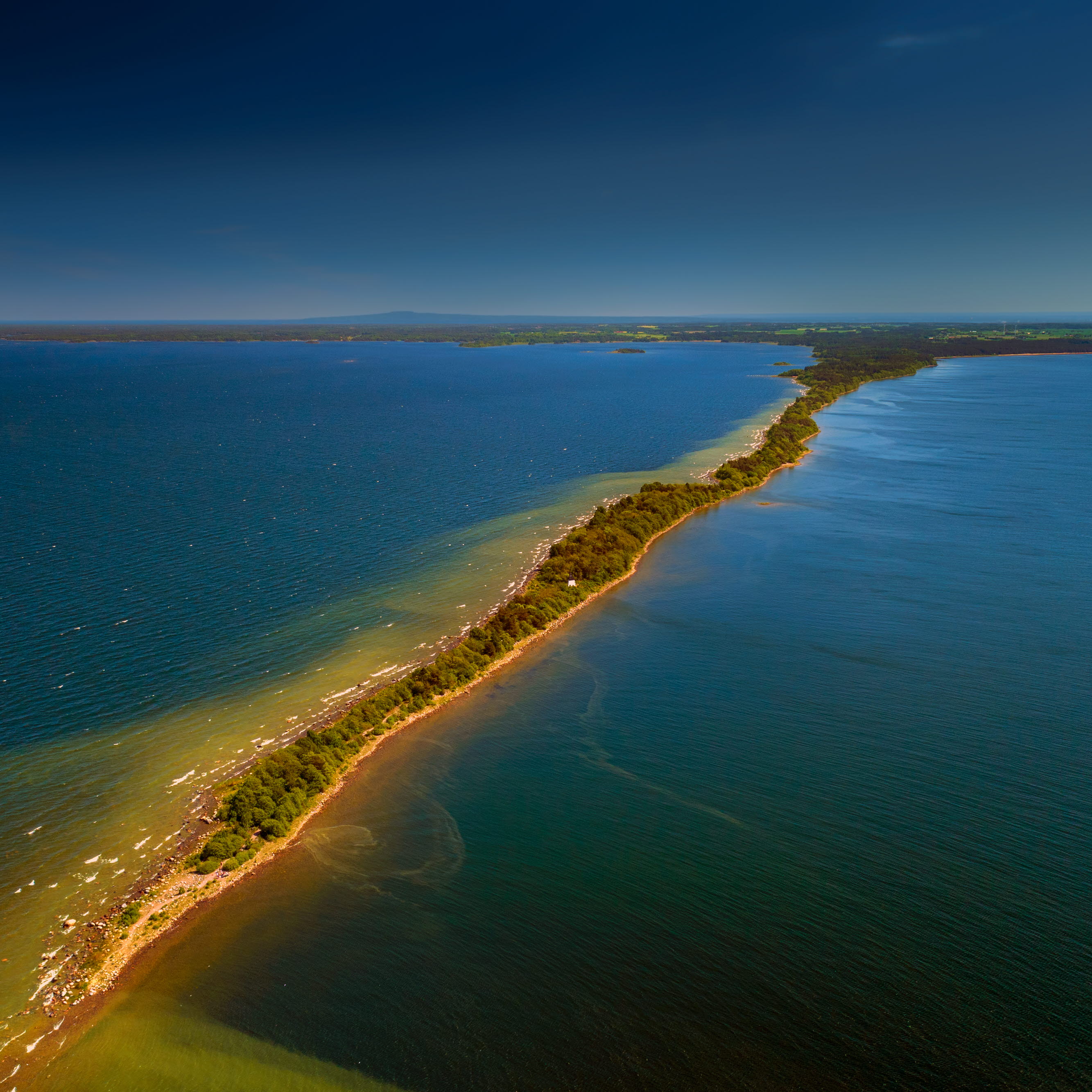 Bilden visar Hindens rev. Bilden är en flygbild. 