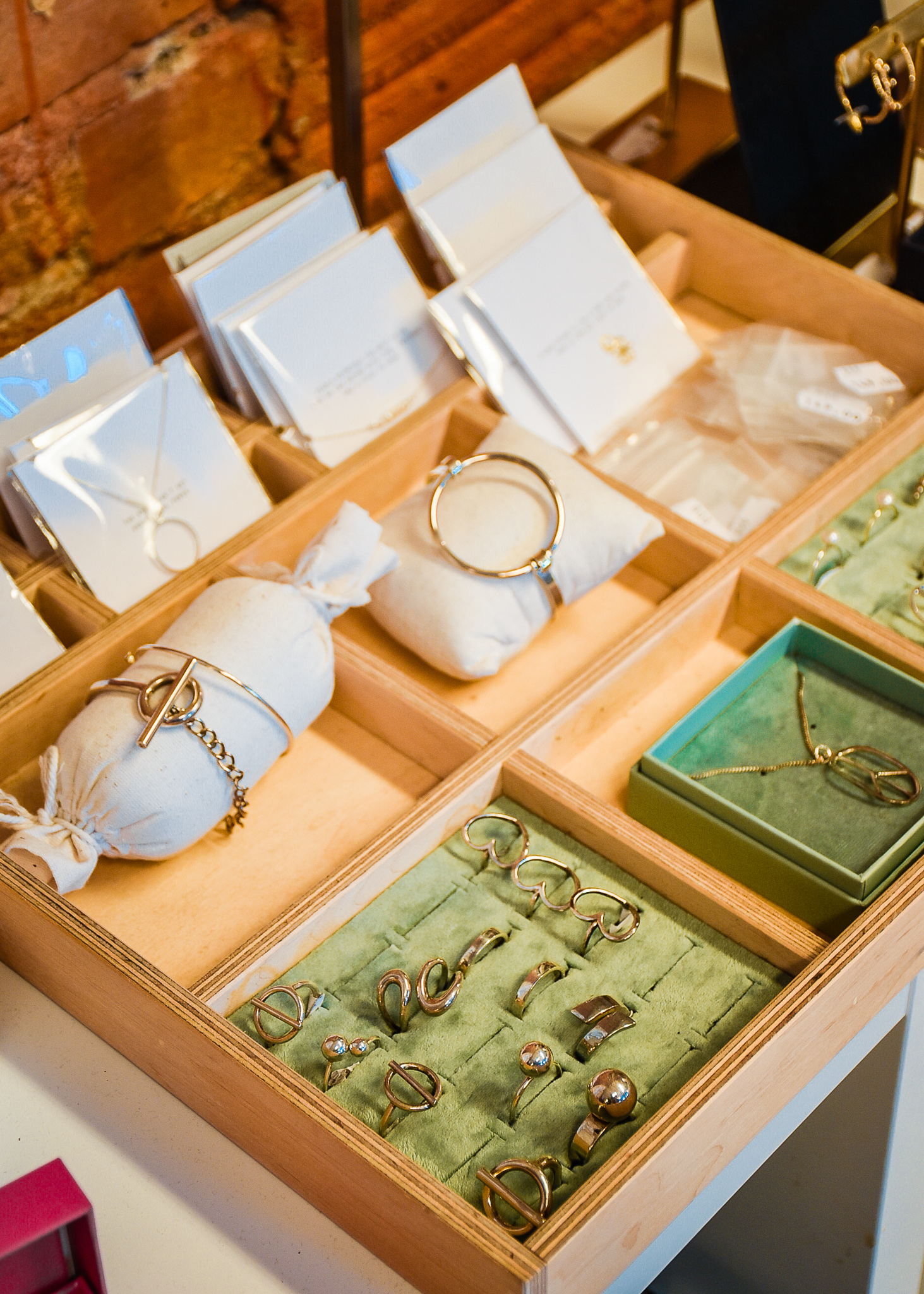 Ringar, butik, display