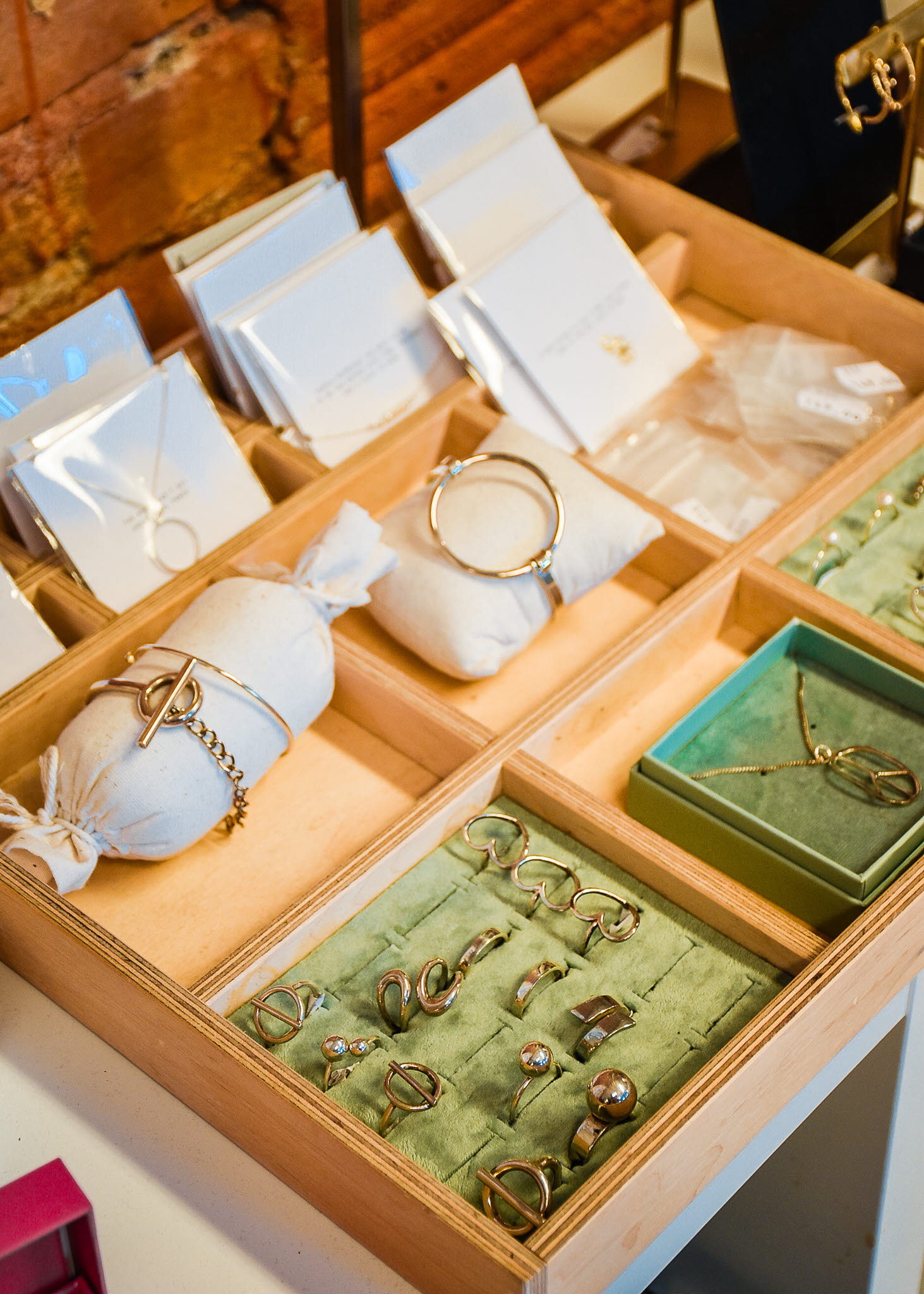 Ringar, butik, display