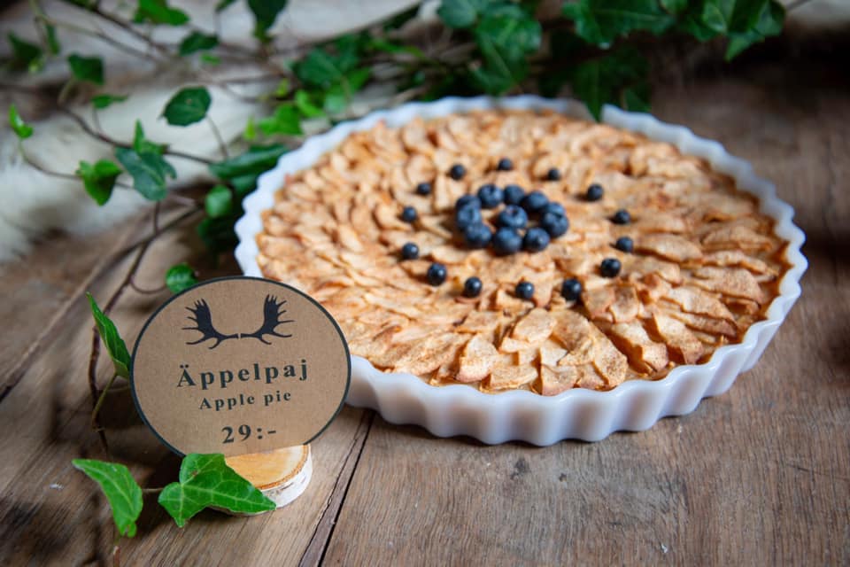 Moose Ranch äppelpaj på Dalslands Mosse Ranch café. 