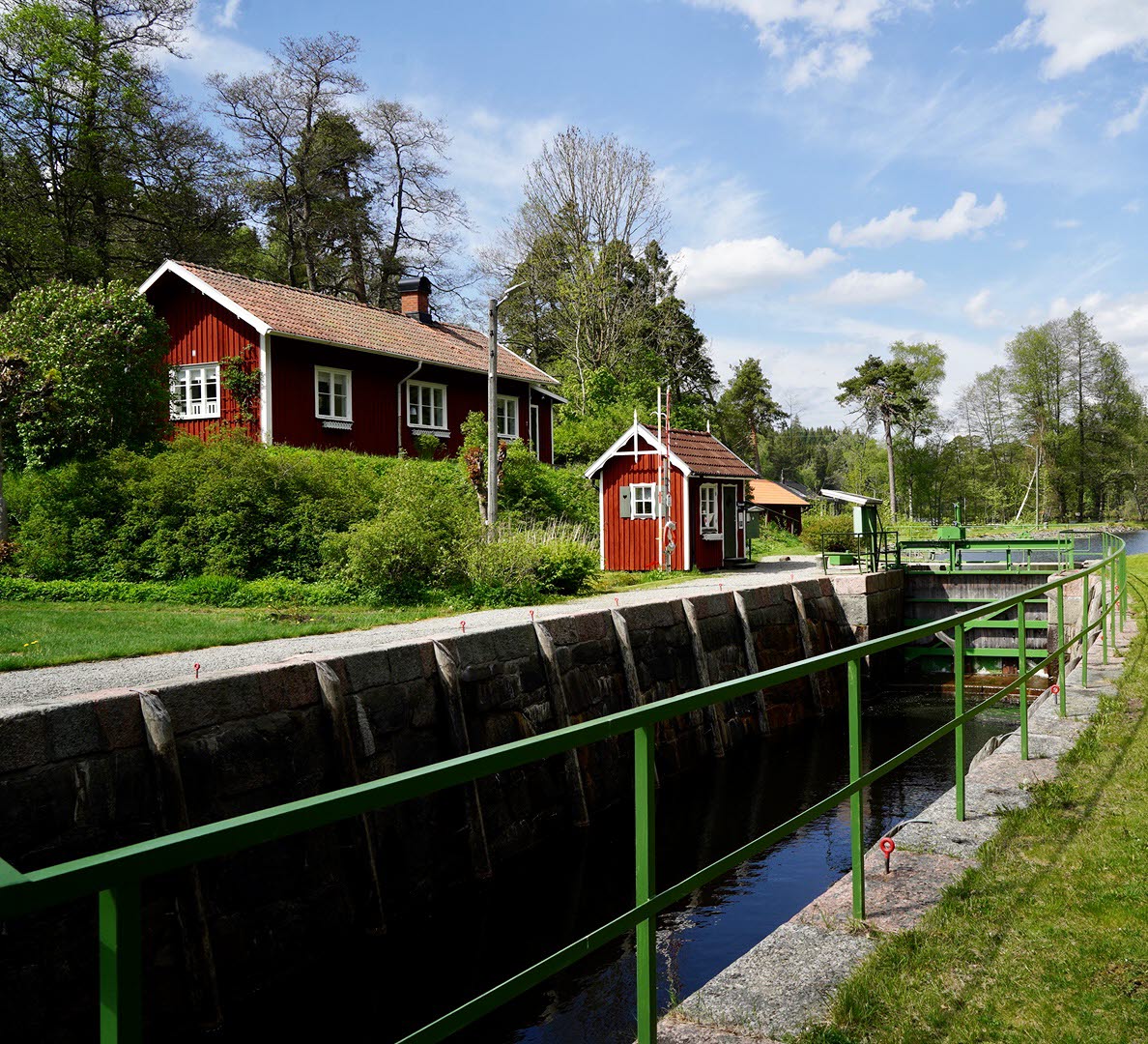 Slussvaktarstuga i 18e exteriör