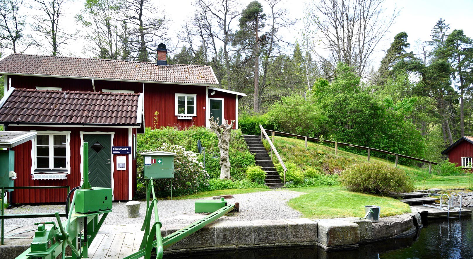 Slussvaktarstuga i 18e exteriör