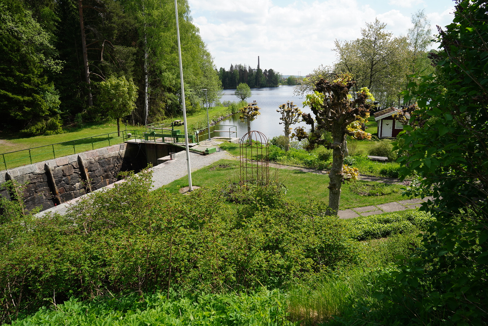 Slussvaktarstuga i 18e utsikt