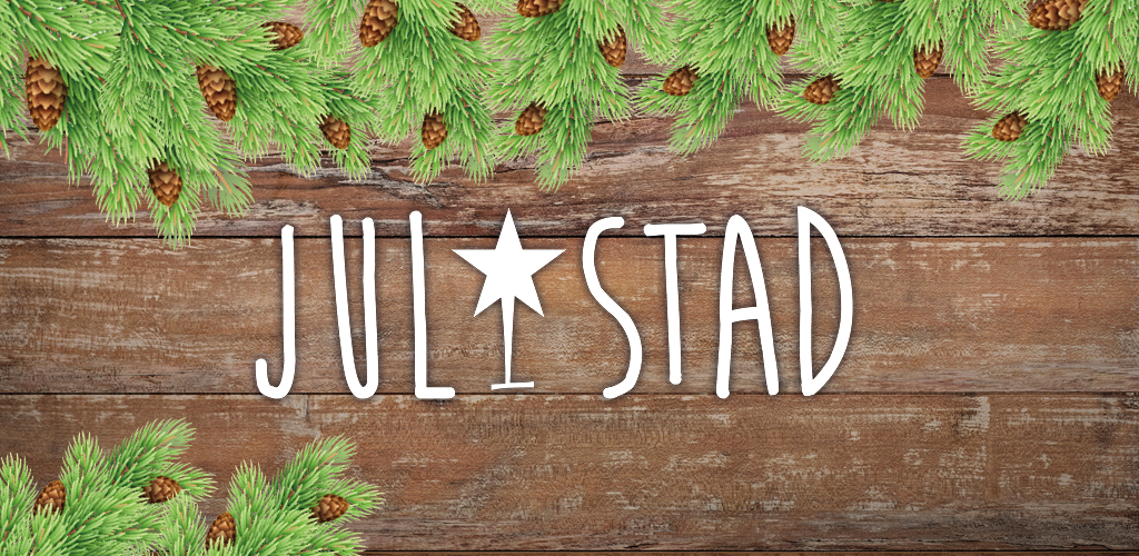 Affisch med texten jul i stad