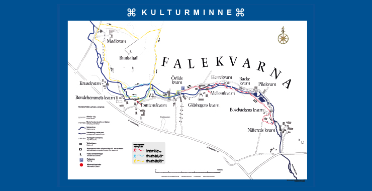karta med vandringslederna utmärkta.
