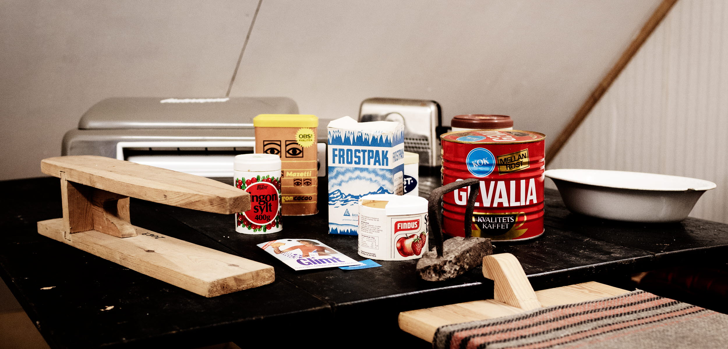 gamla förpackningar Särestad landsbygdsmuseum