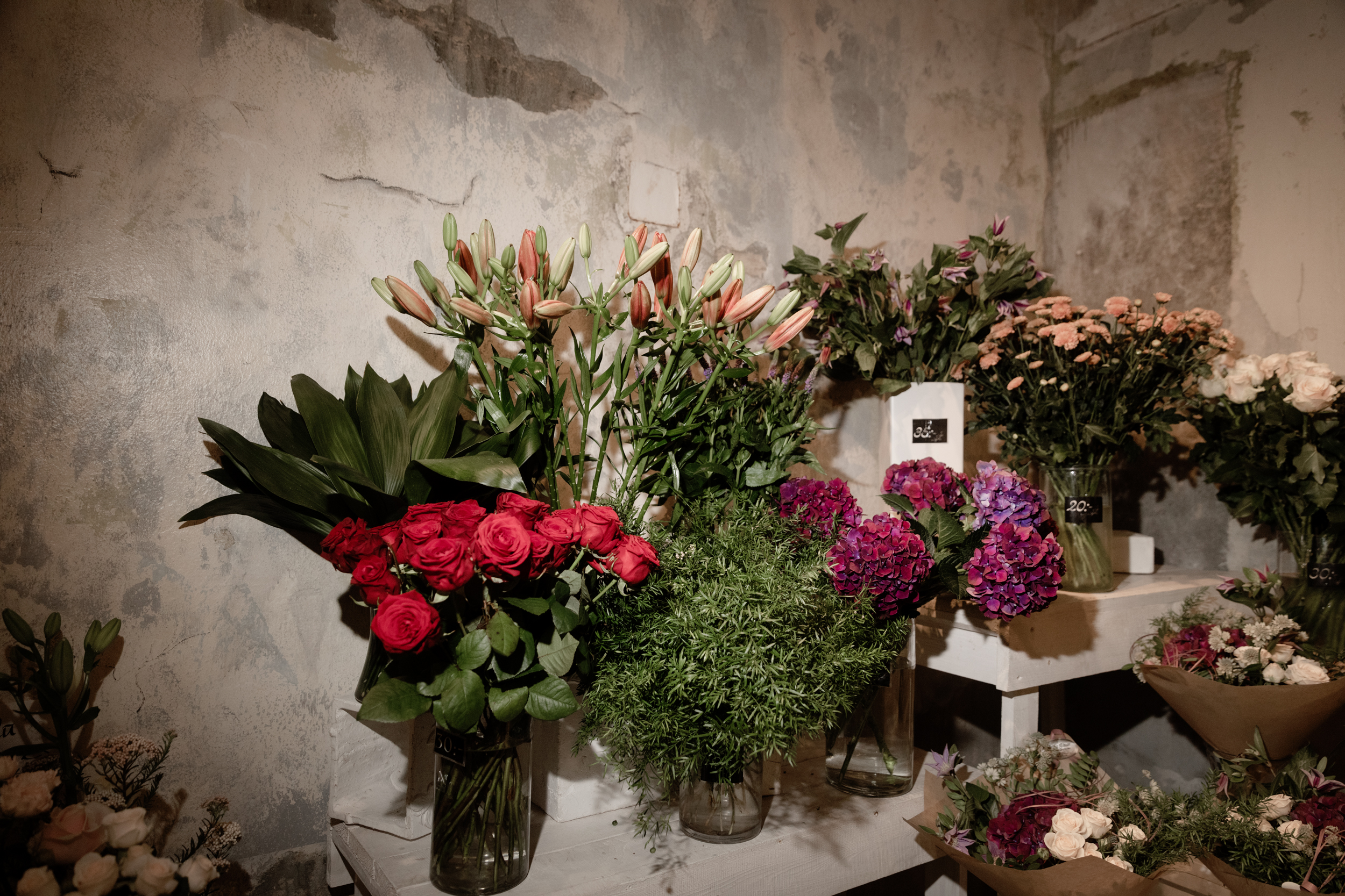 Gröna gåvan florist i Grästorp, snittblommor i en kyl