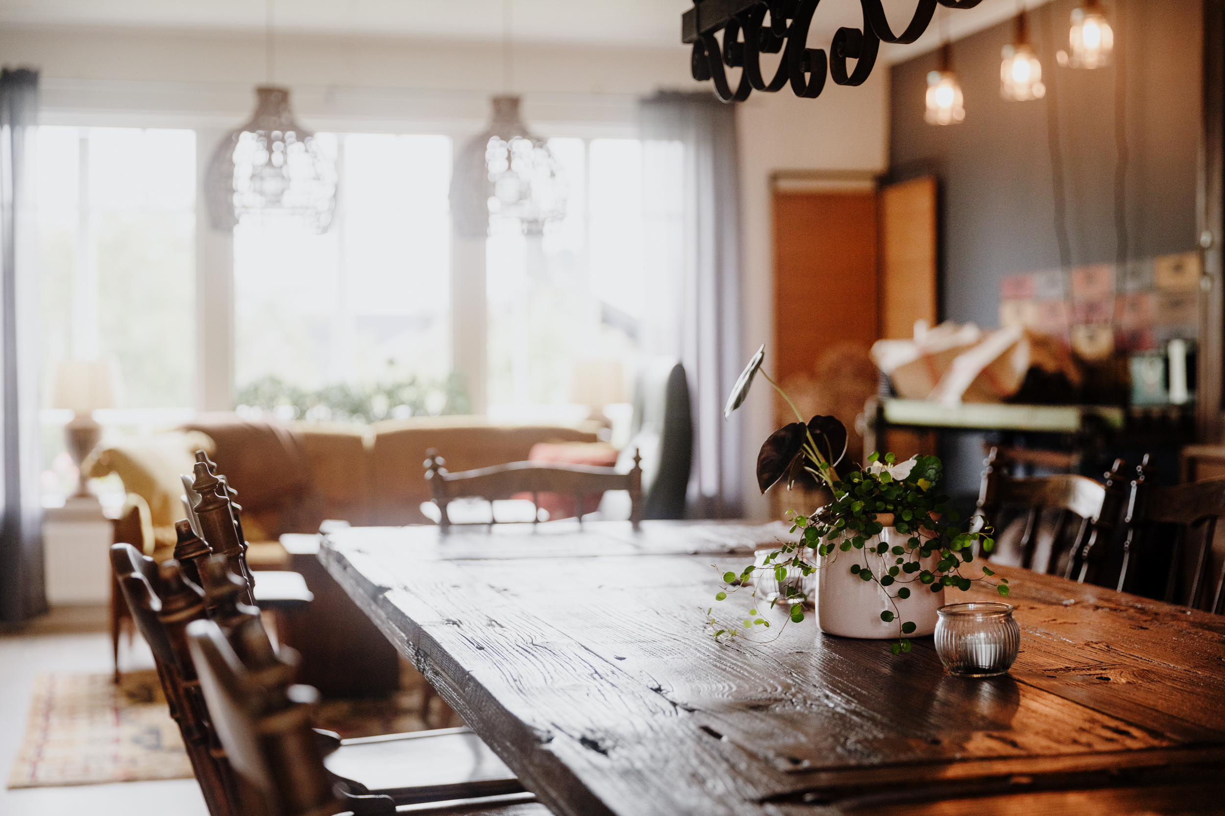 puttekulans bed and breakfast matsal i närbild