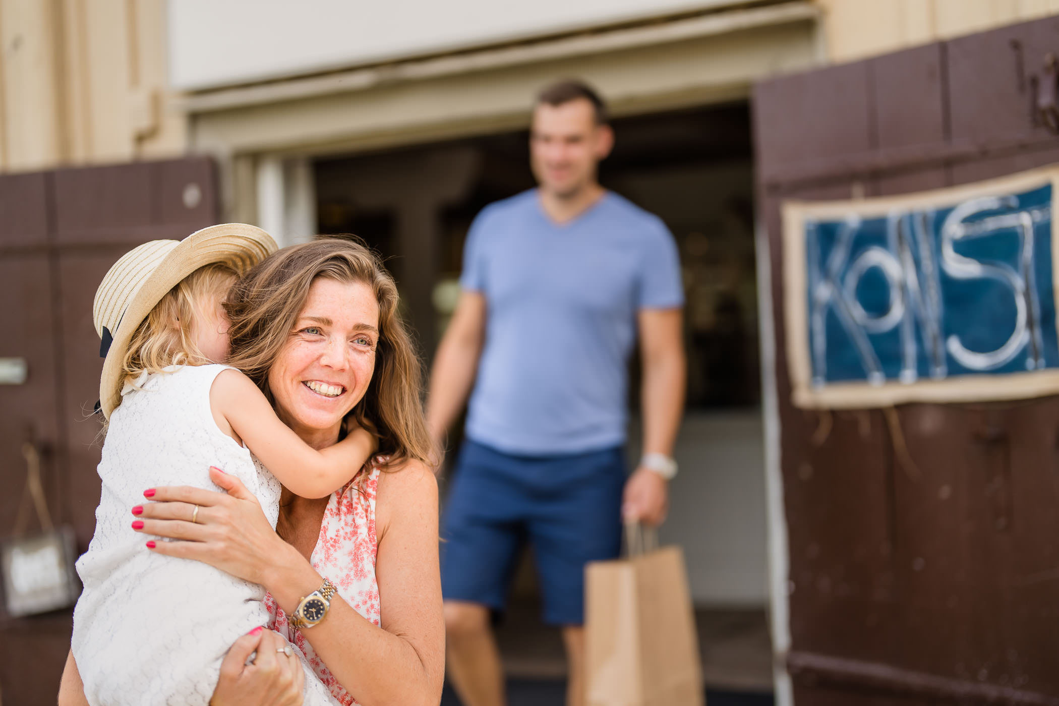 Family on vacation in Hjo