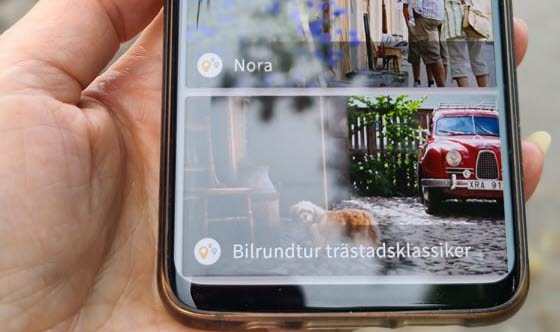 Hand som håller mobiltelefon