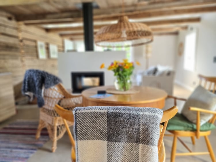 Stuga som hyrs ut söder om Hjo. 