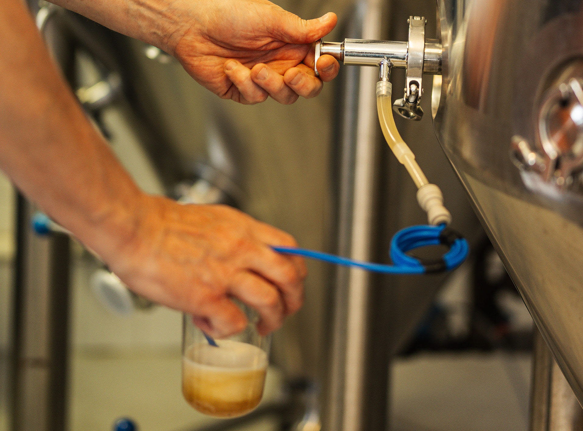 En grupp personer upplever Hjo och besöker ett lokalt bryggeri