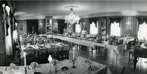 Hotell Royals matsal i Hjo, tidigt 1960-tal. 