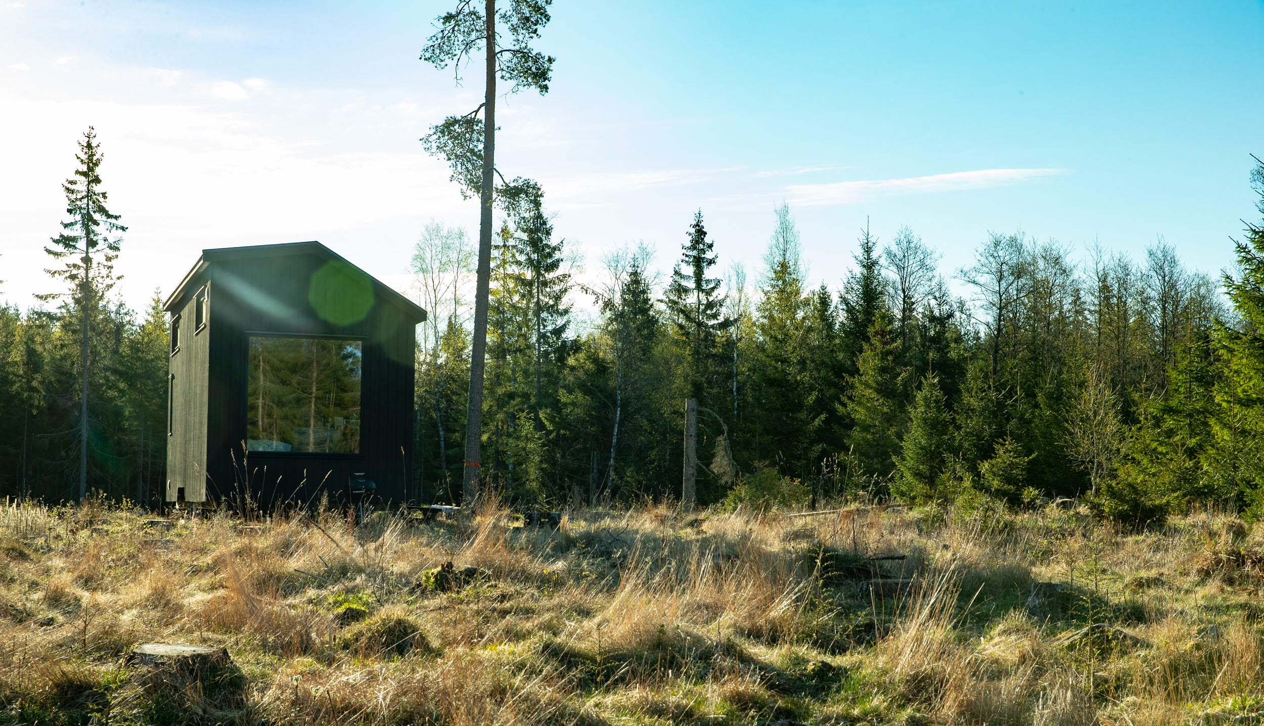 Tiny house on wheels just outside of Hjo, Sweden.