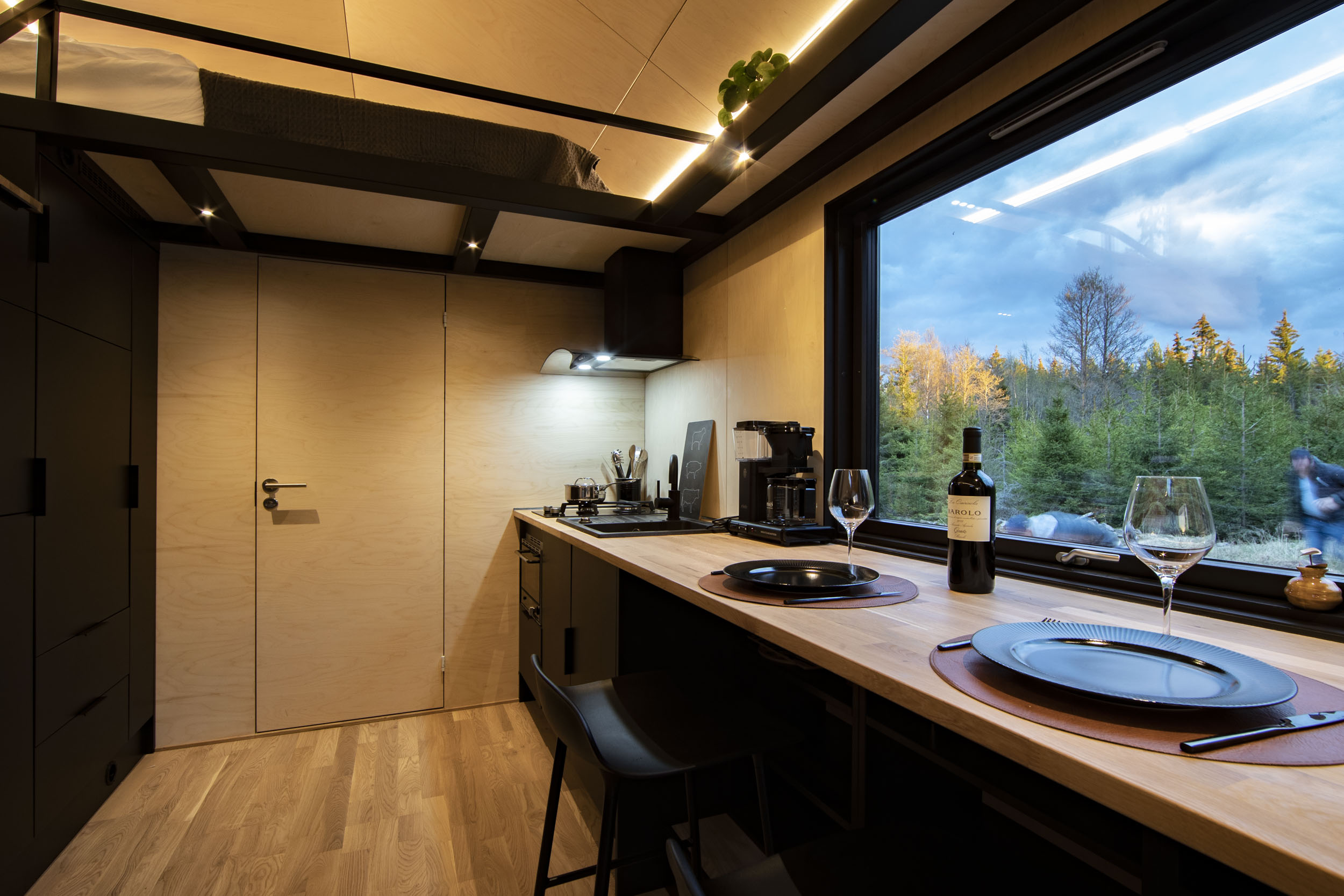 Tiny house - hus på hjul - strax utanför Hjo. INFOREST