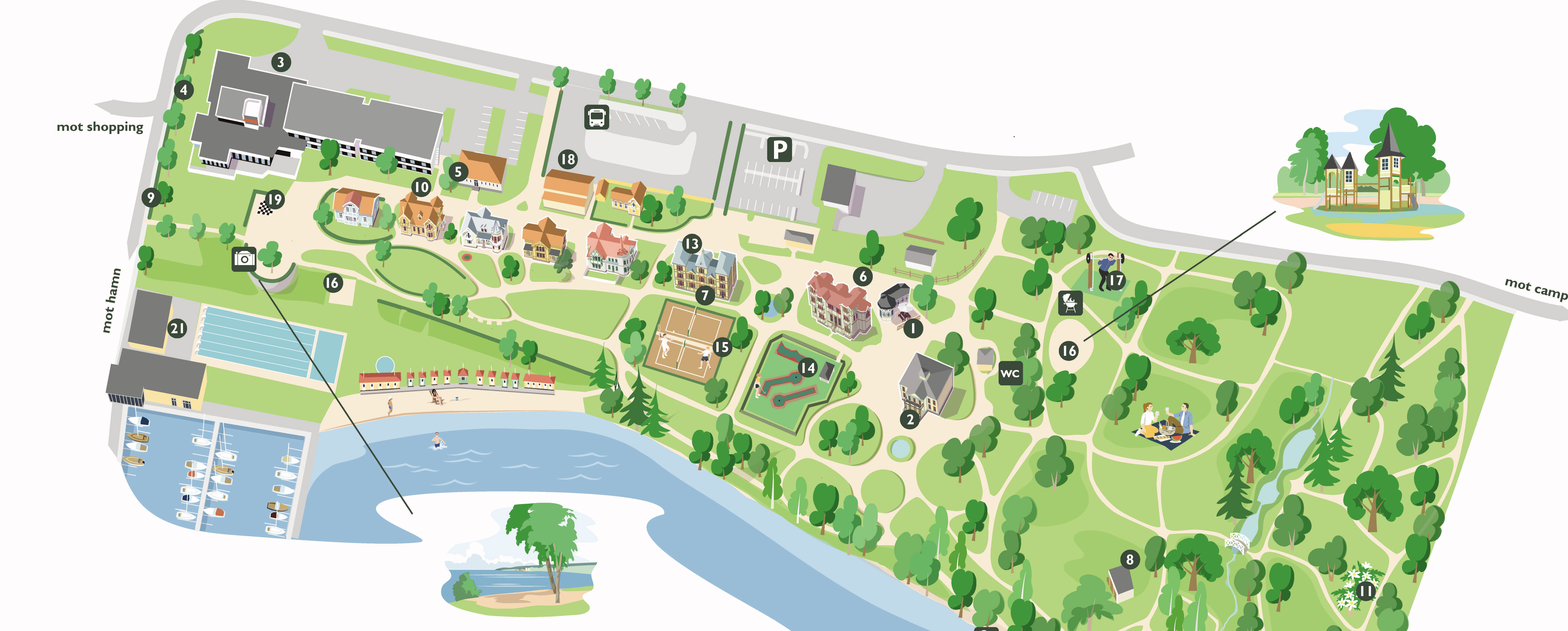 Karta över Hjo Stadspark