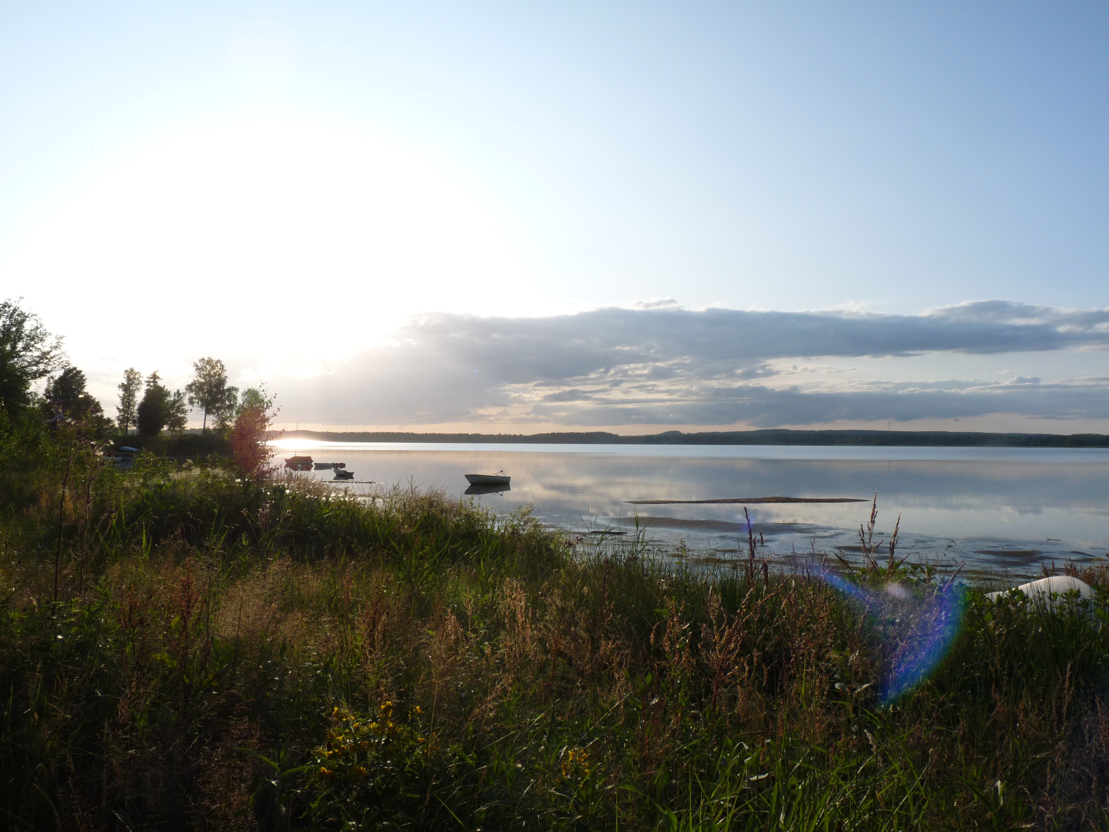 Solnedgång över Mullsjön i Hjo. 