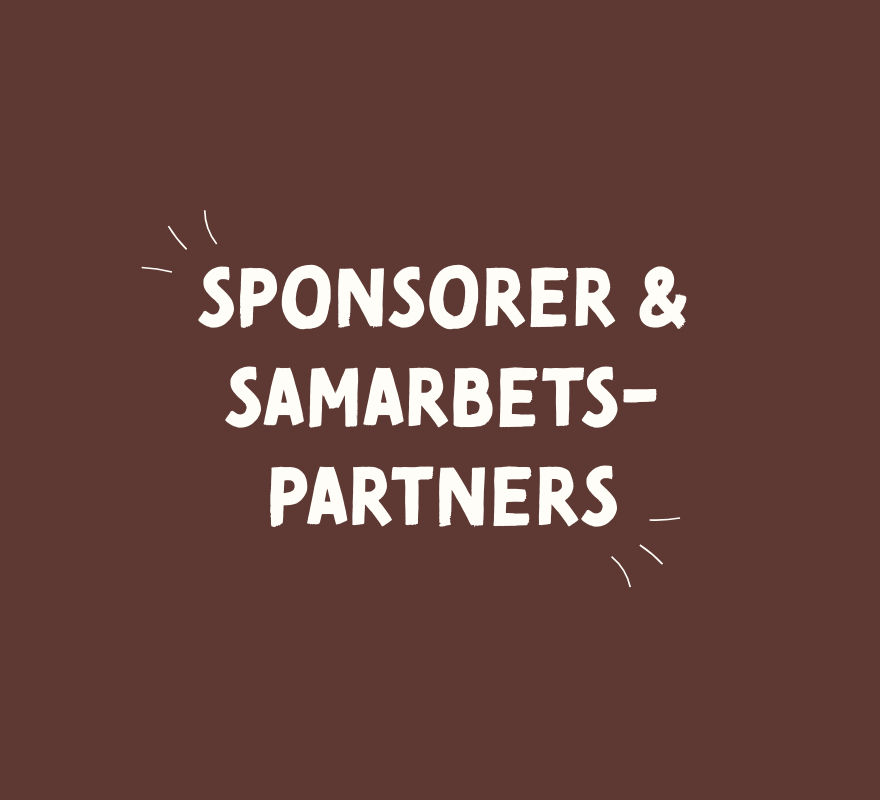 Platta med text där det står "Sponsorers och samarbetspartners"