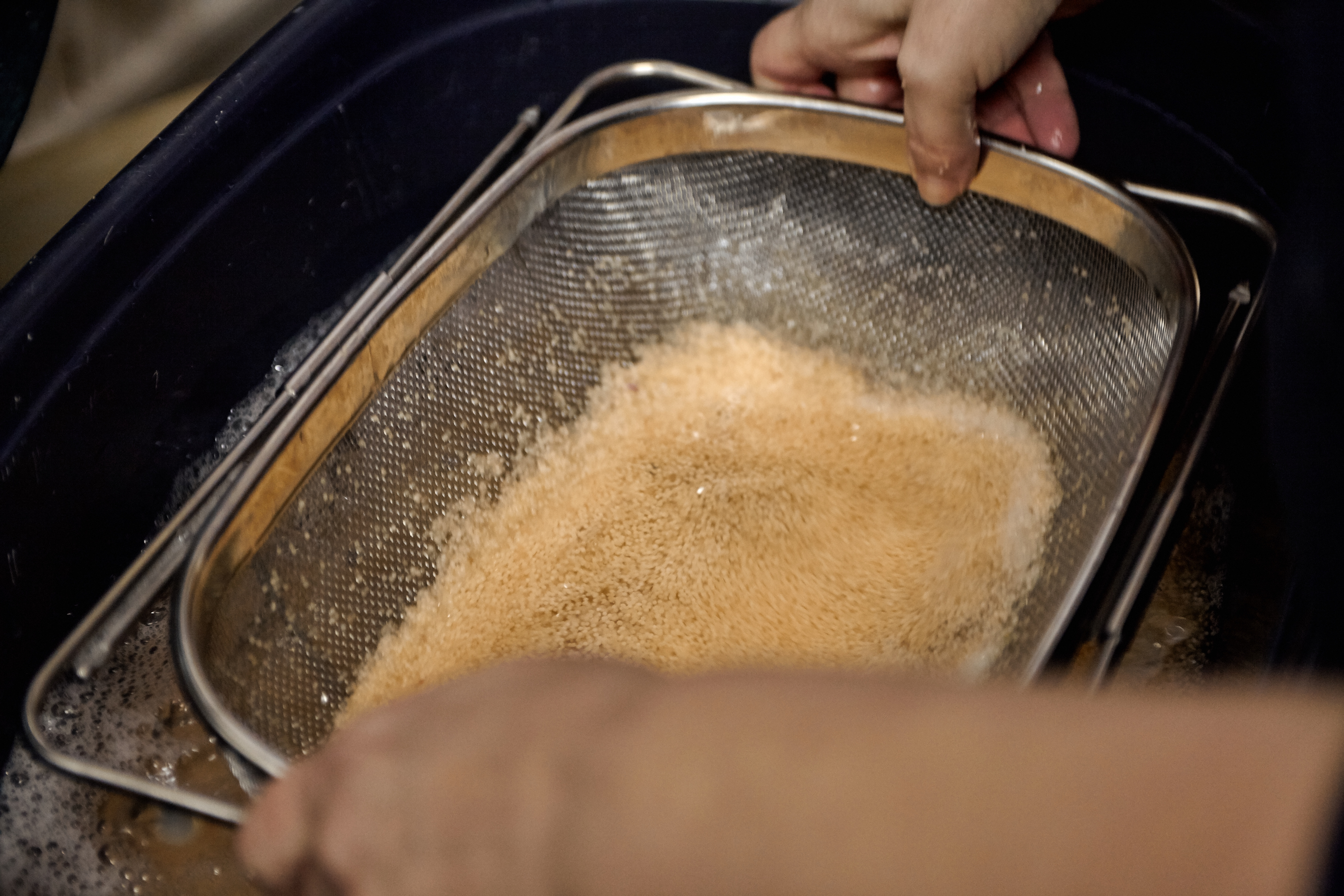 Orange löjroms i en silvrig sil.