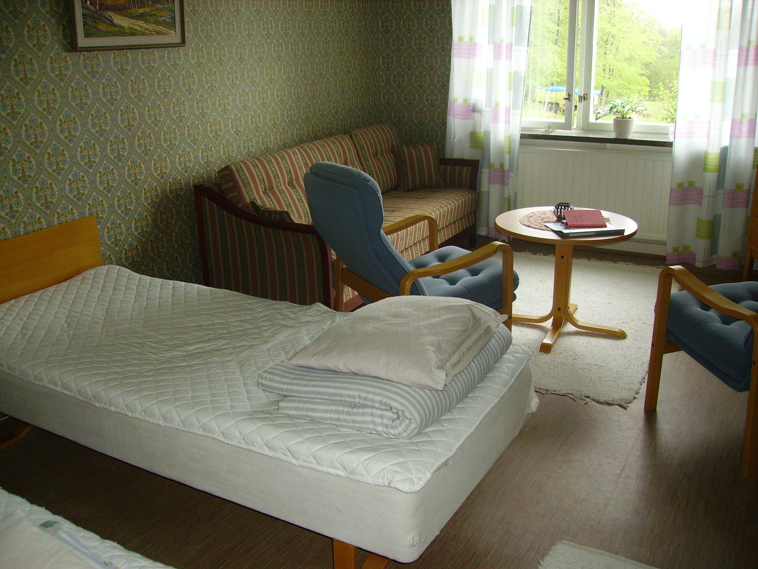 Ett grönt rum på Medelplanagårdens lägenhetsboende. 