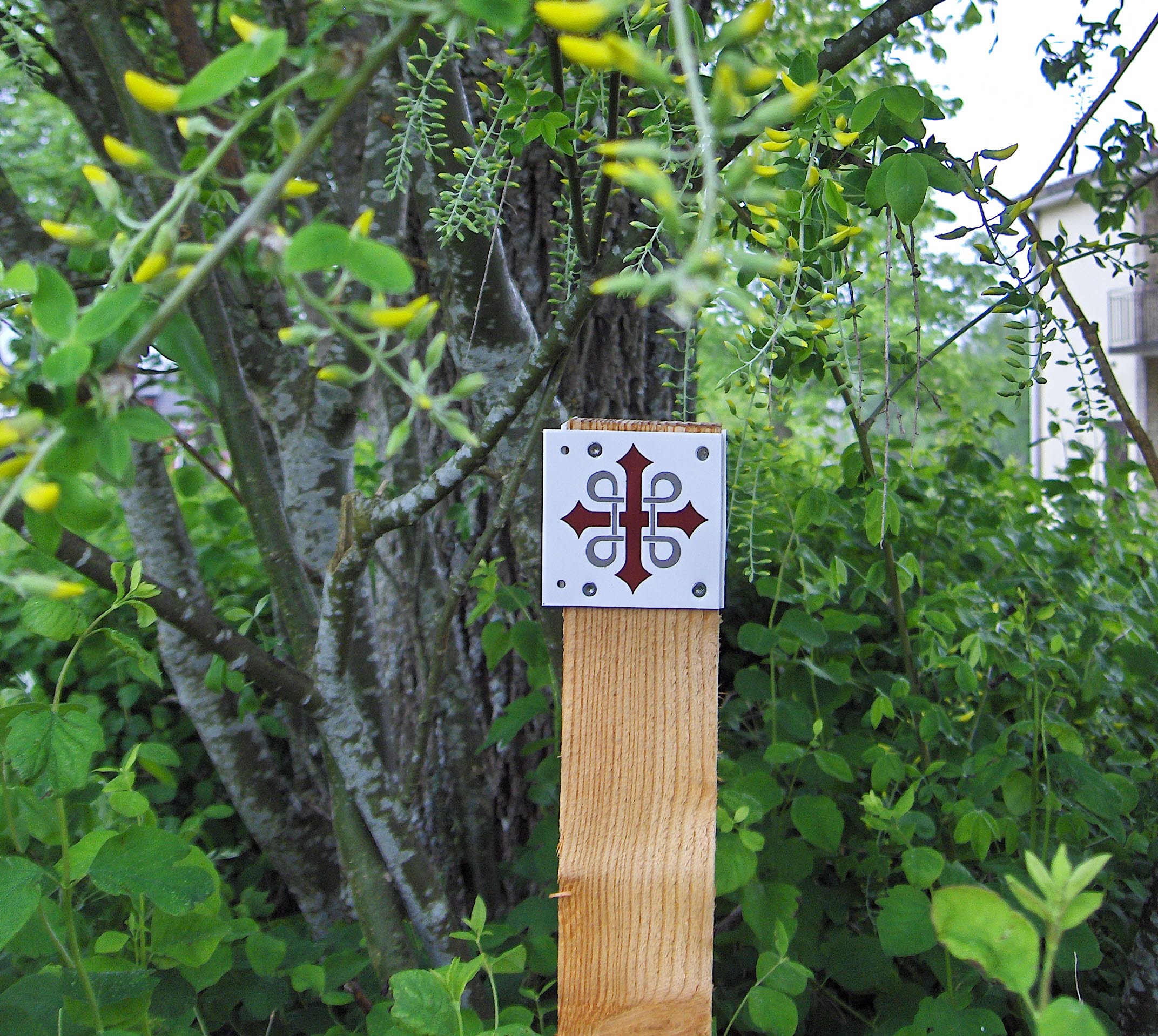 Symbolen som står för pilgrimsvandring.