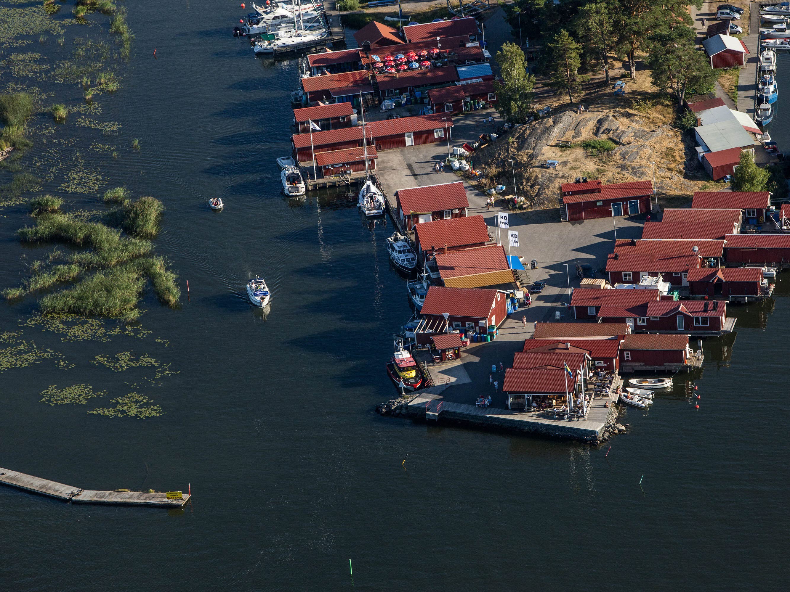 A wiev from above over a fishing harbour