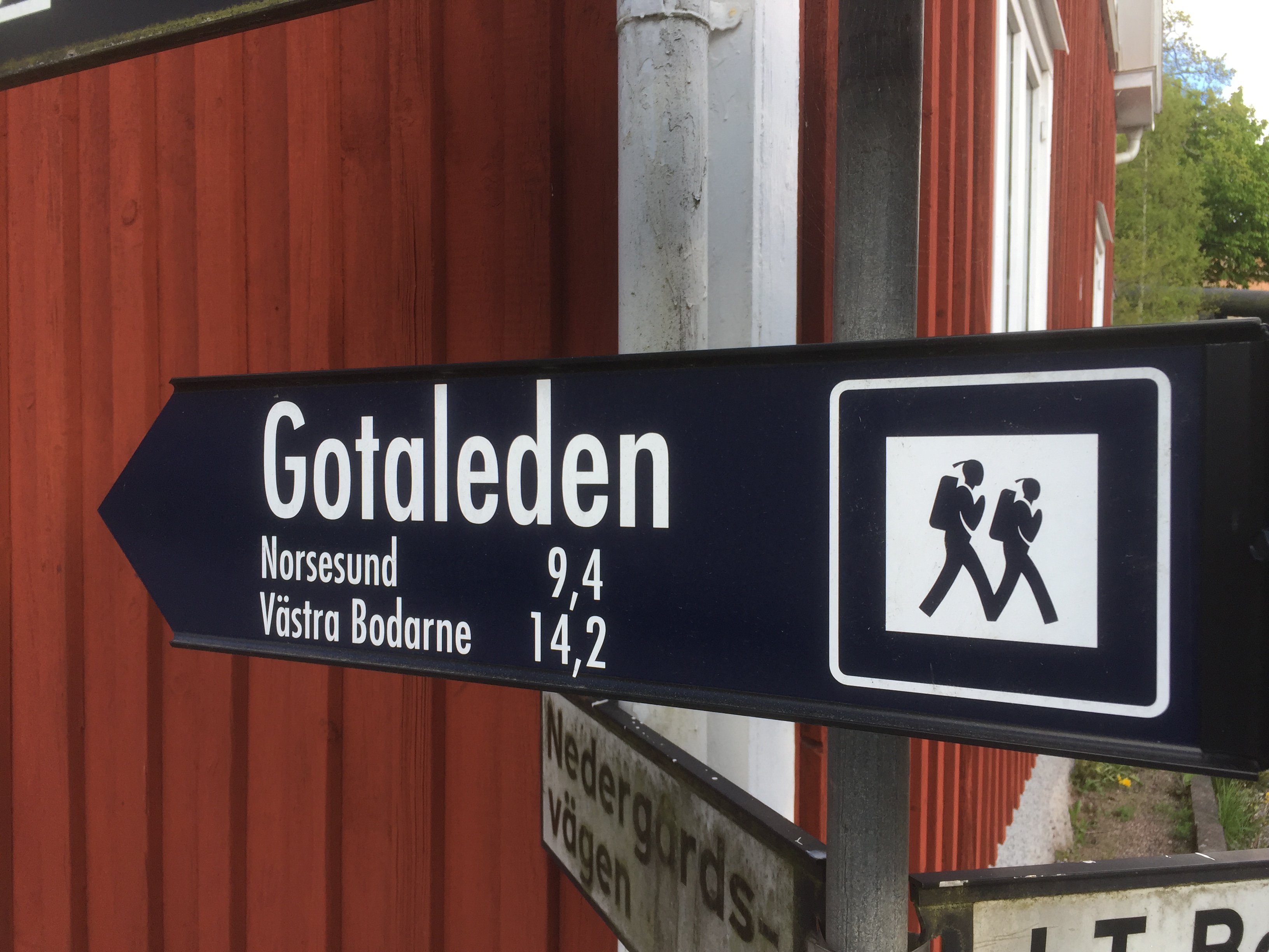 Skylt Gotaleden till Norsesund