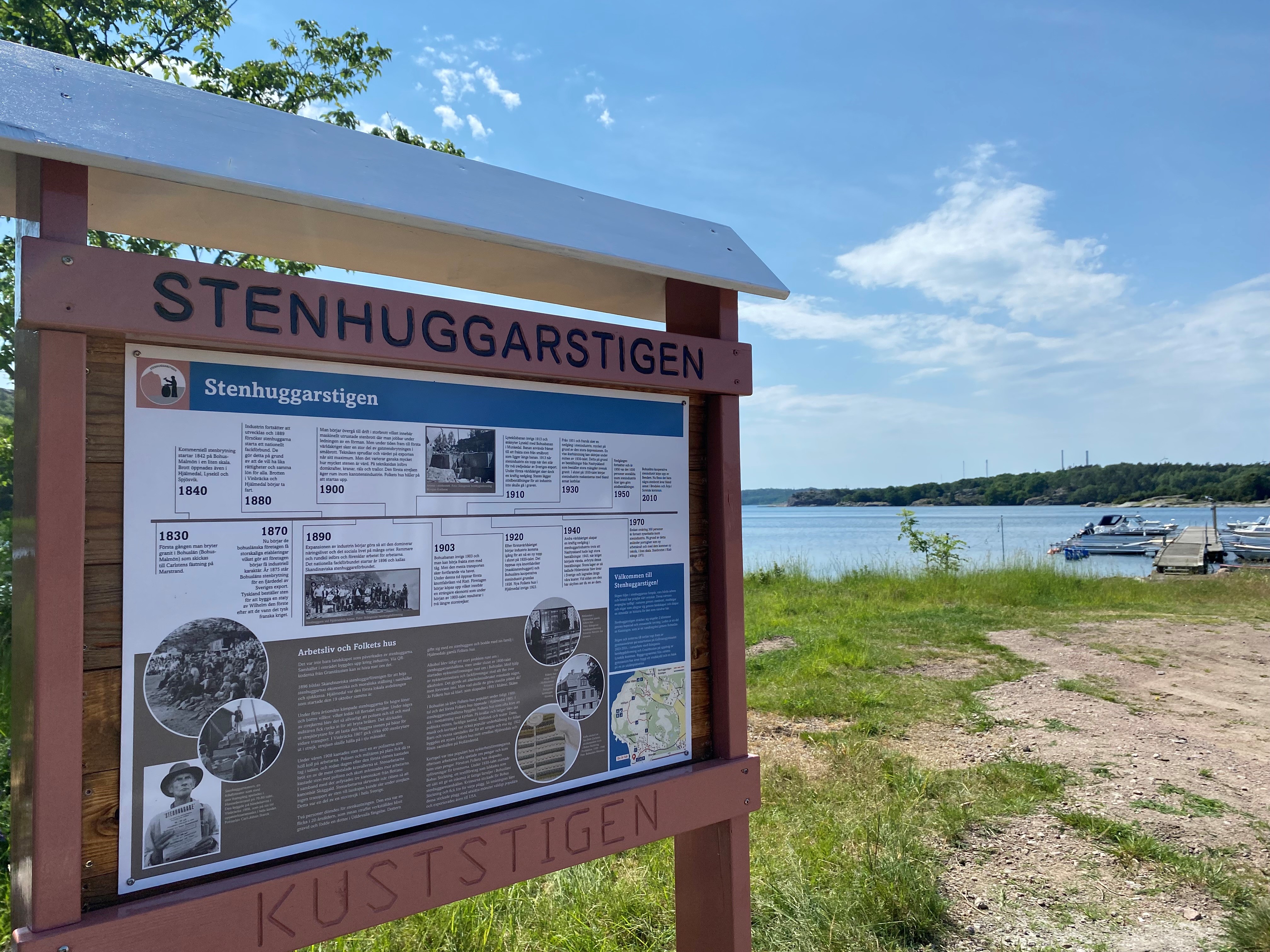 Stenhuggarestigen, skylt