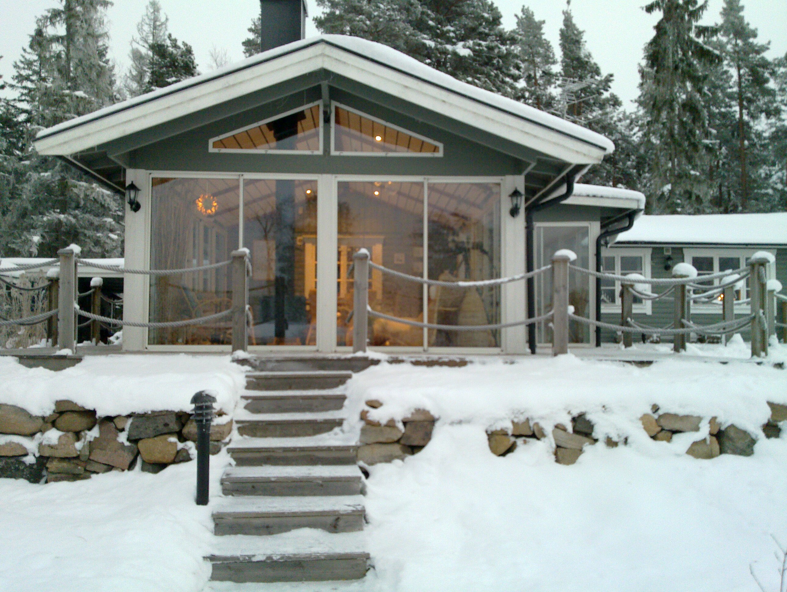Vinter på Vristulvens äventyrscenter.