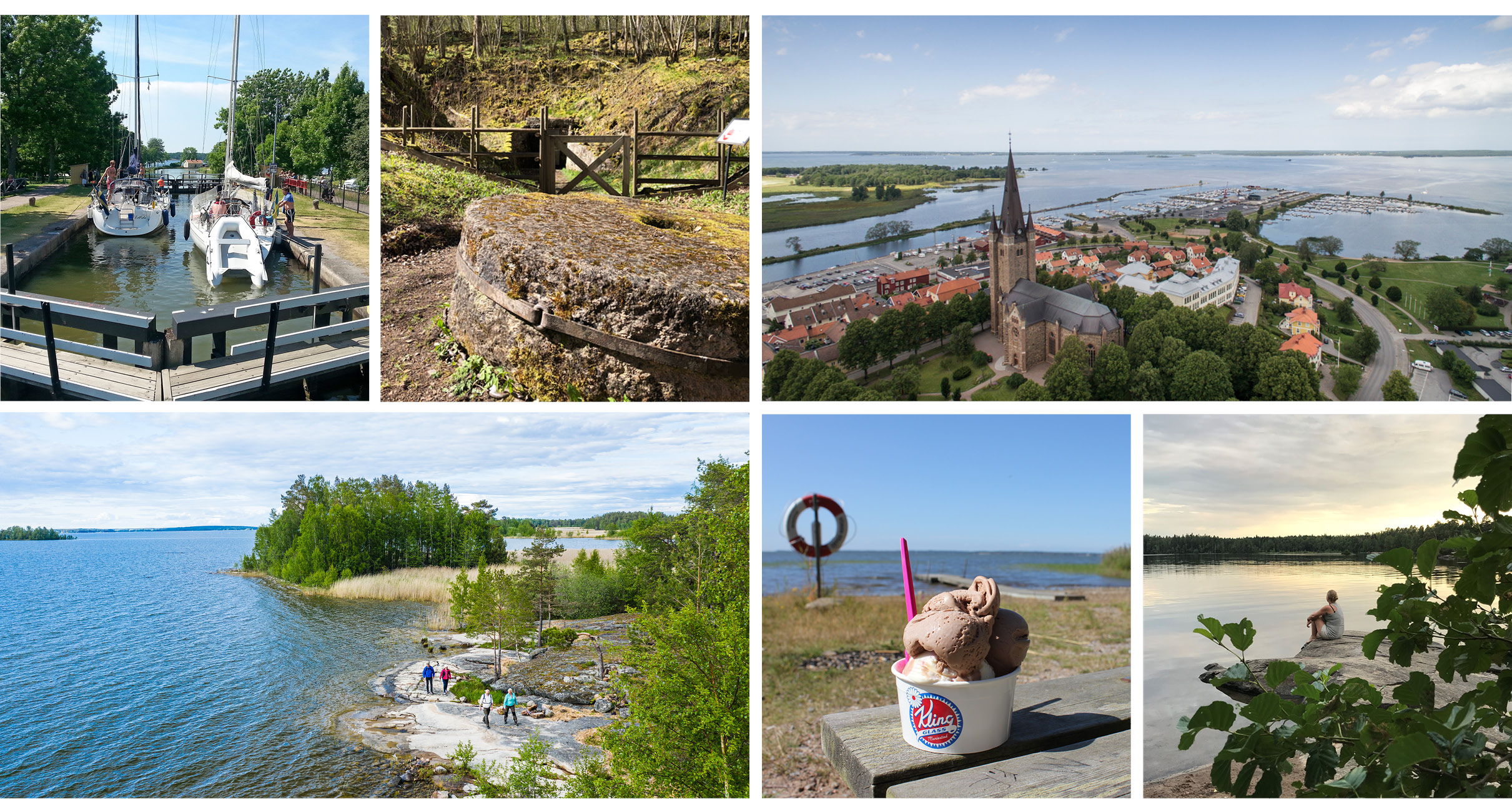 Kollage med sommarbilder från Mariestad.