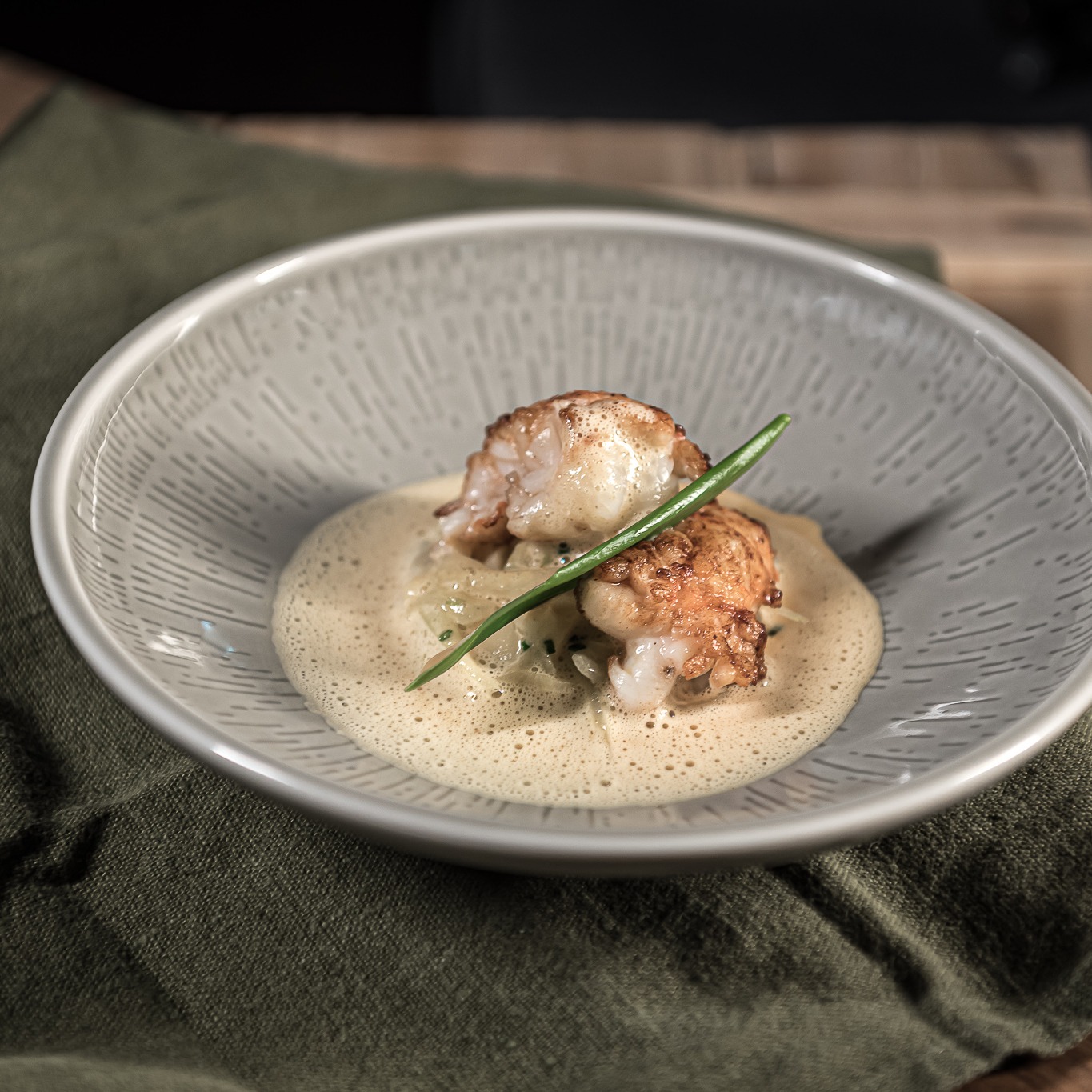 Food upon a plate. Luxurious feel.