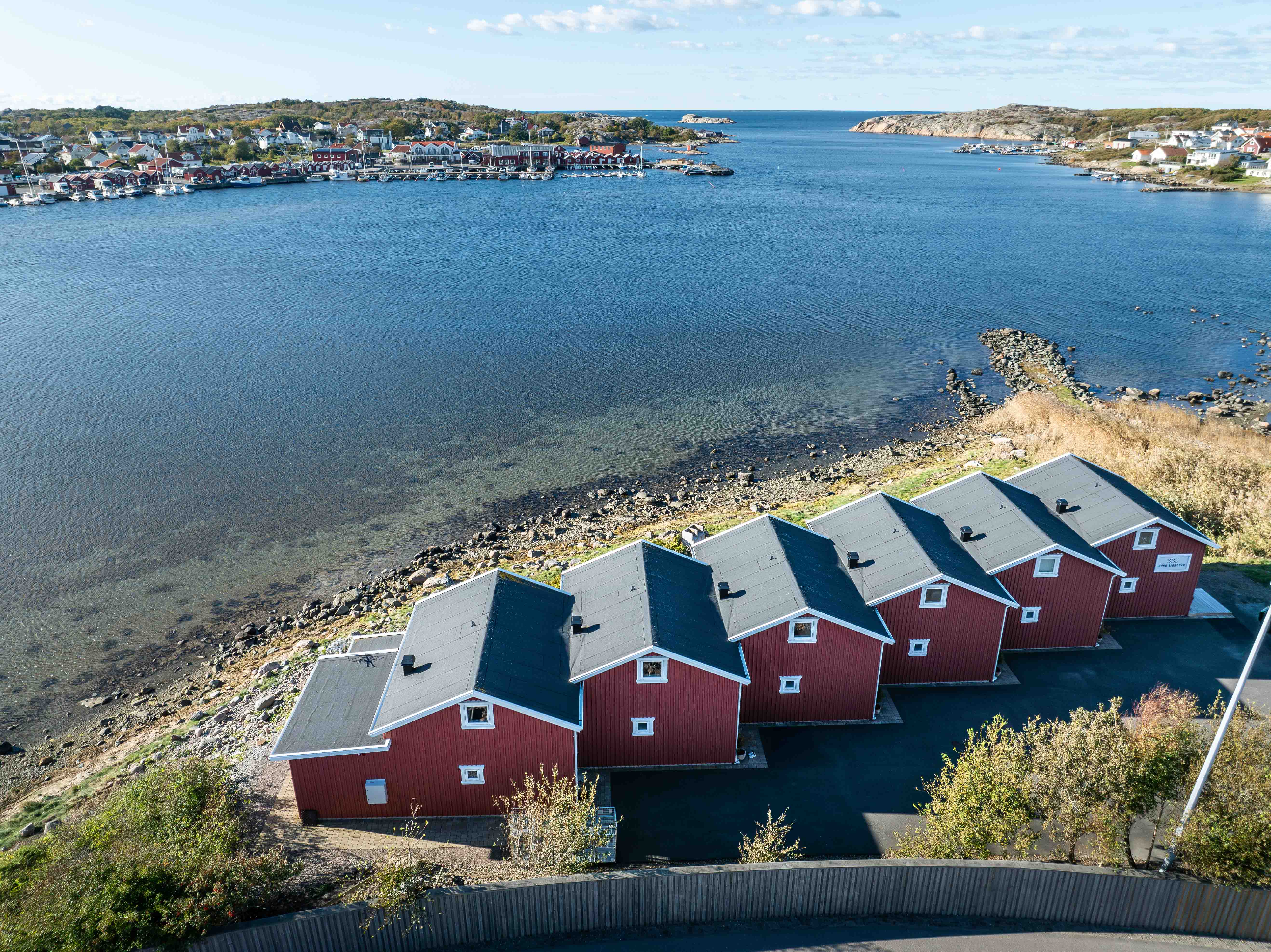 Hönö sjöbodar vid Göteborgs skärgårdsled